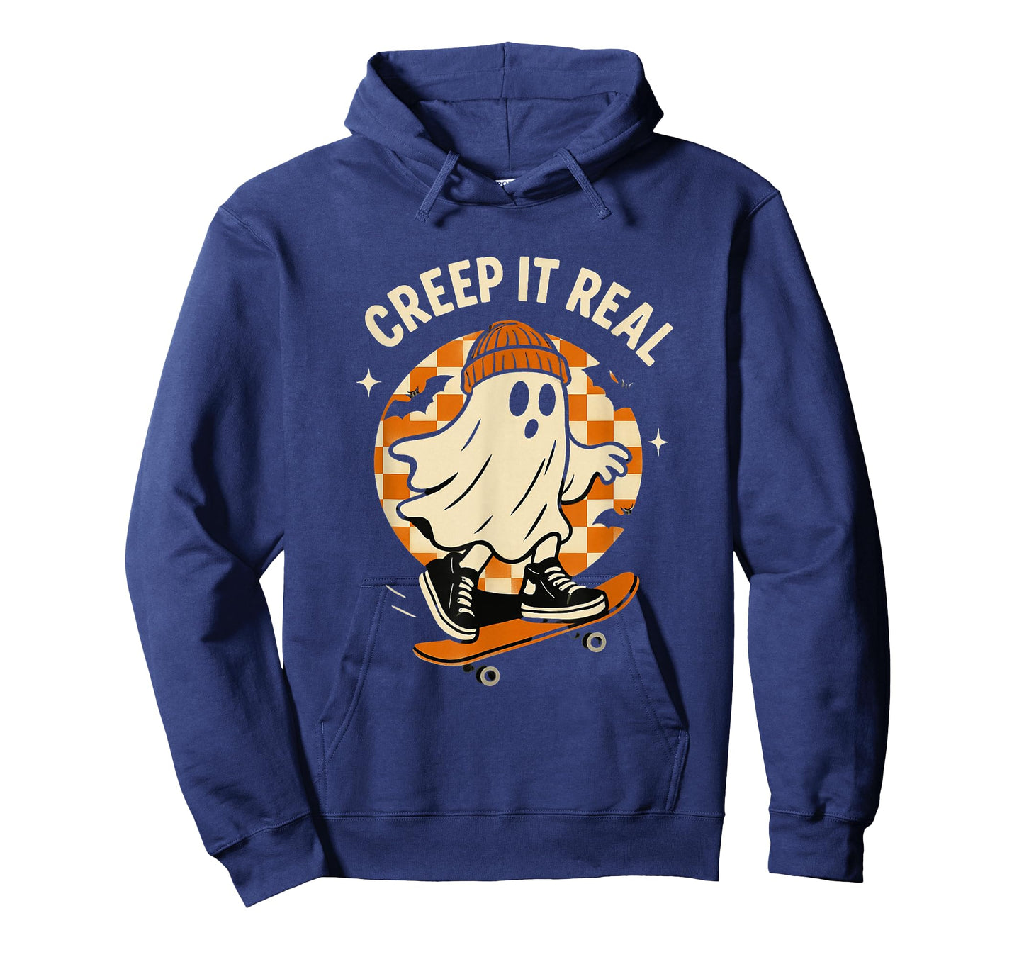 Creepy Ghost Skateboarding Creep It Real Funny Halloween T-Shirt