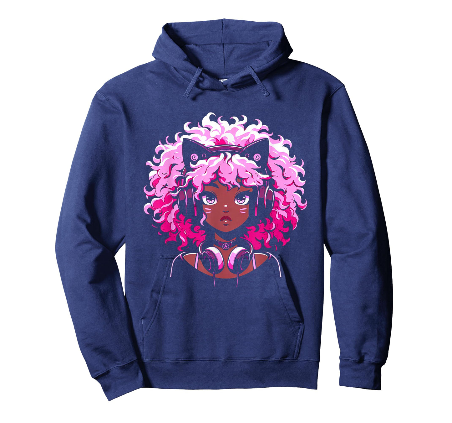 Anime and Music Black Girl Anime Merch Afro African American T-Shirt