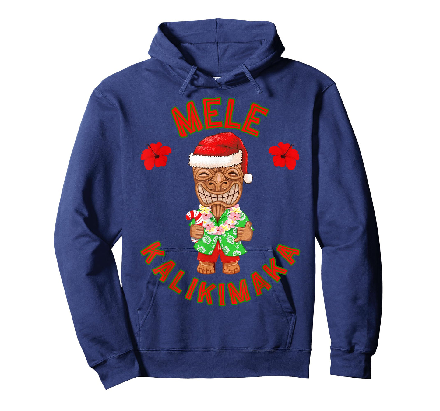 Funny Hawaiian Tiki Santa Merry Christmas Mele Kalikimaka T-Shirt