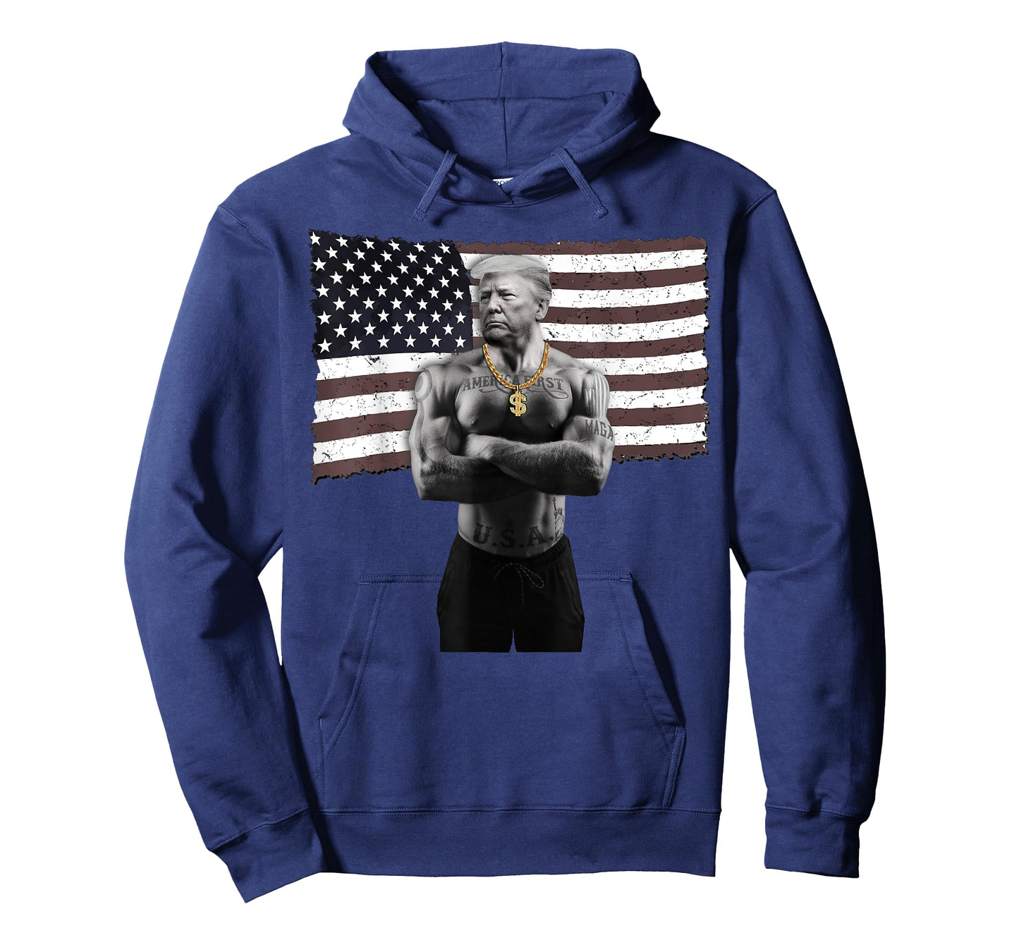 Gangster Donald Trump Tattoo Republican Funny Hip Hop Chain T-Shirt