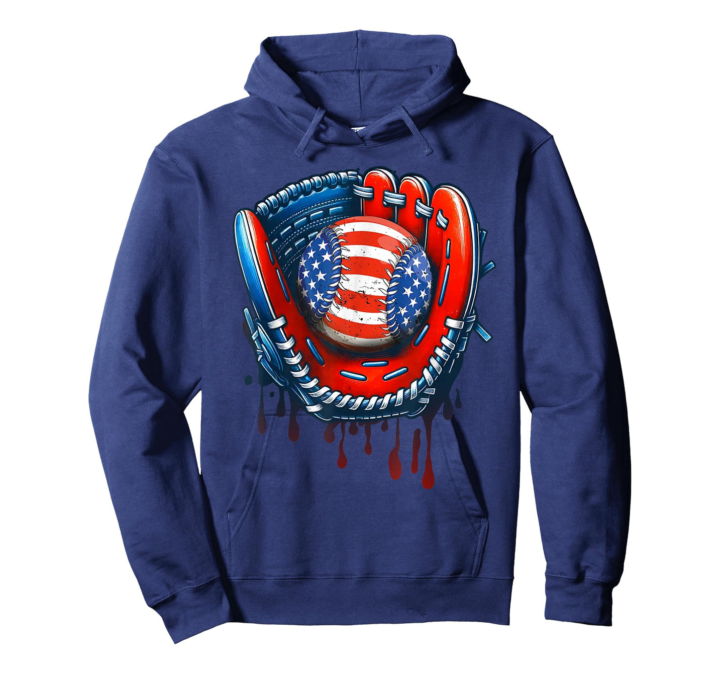 Baseball Drip Ice Cream Sprinkles 4th of July Baseball Glove T-Shirt