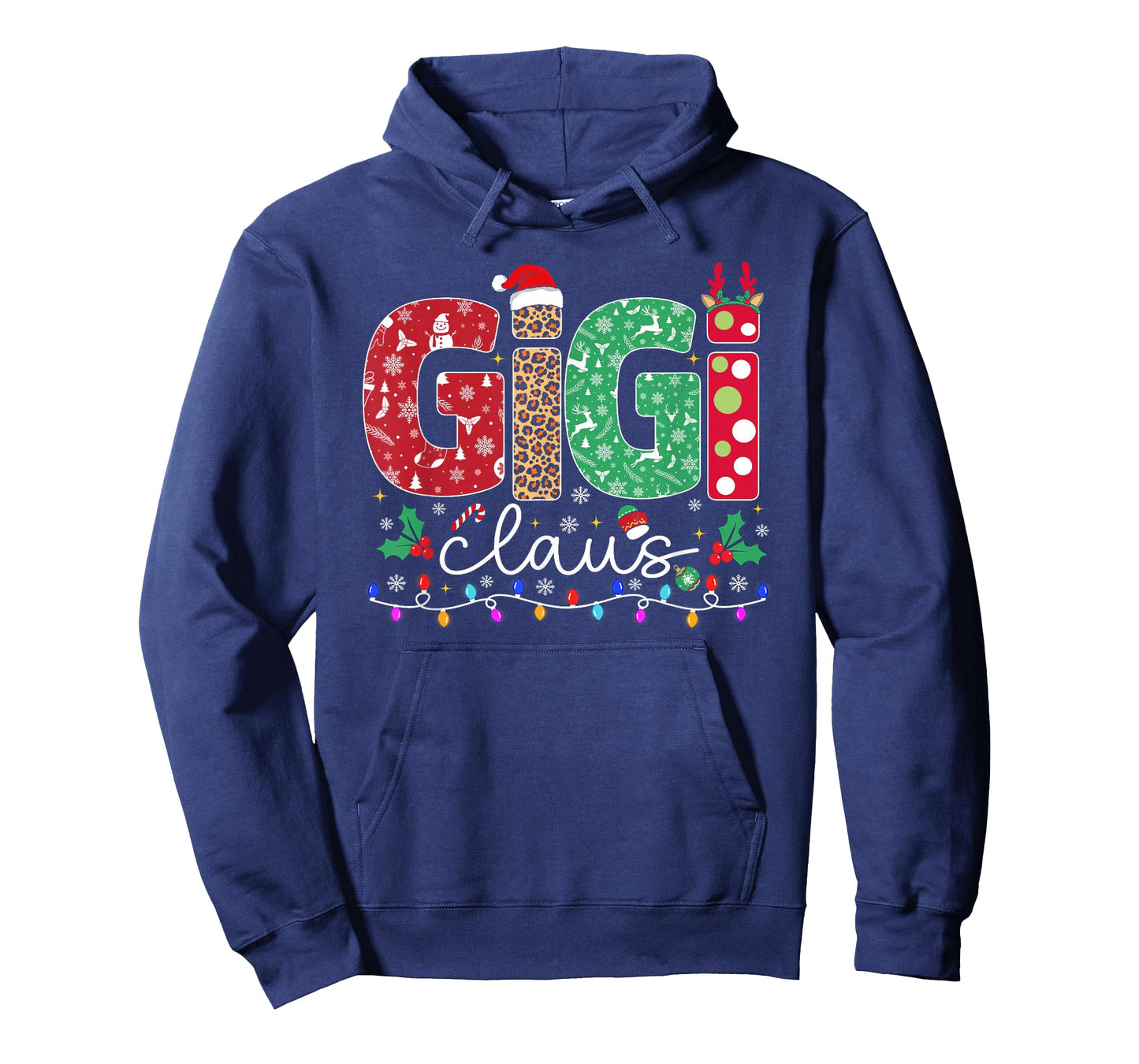 Family Christmas Shirt Women Funny Xmas Lights Gigi Claus T-Shirt