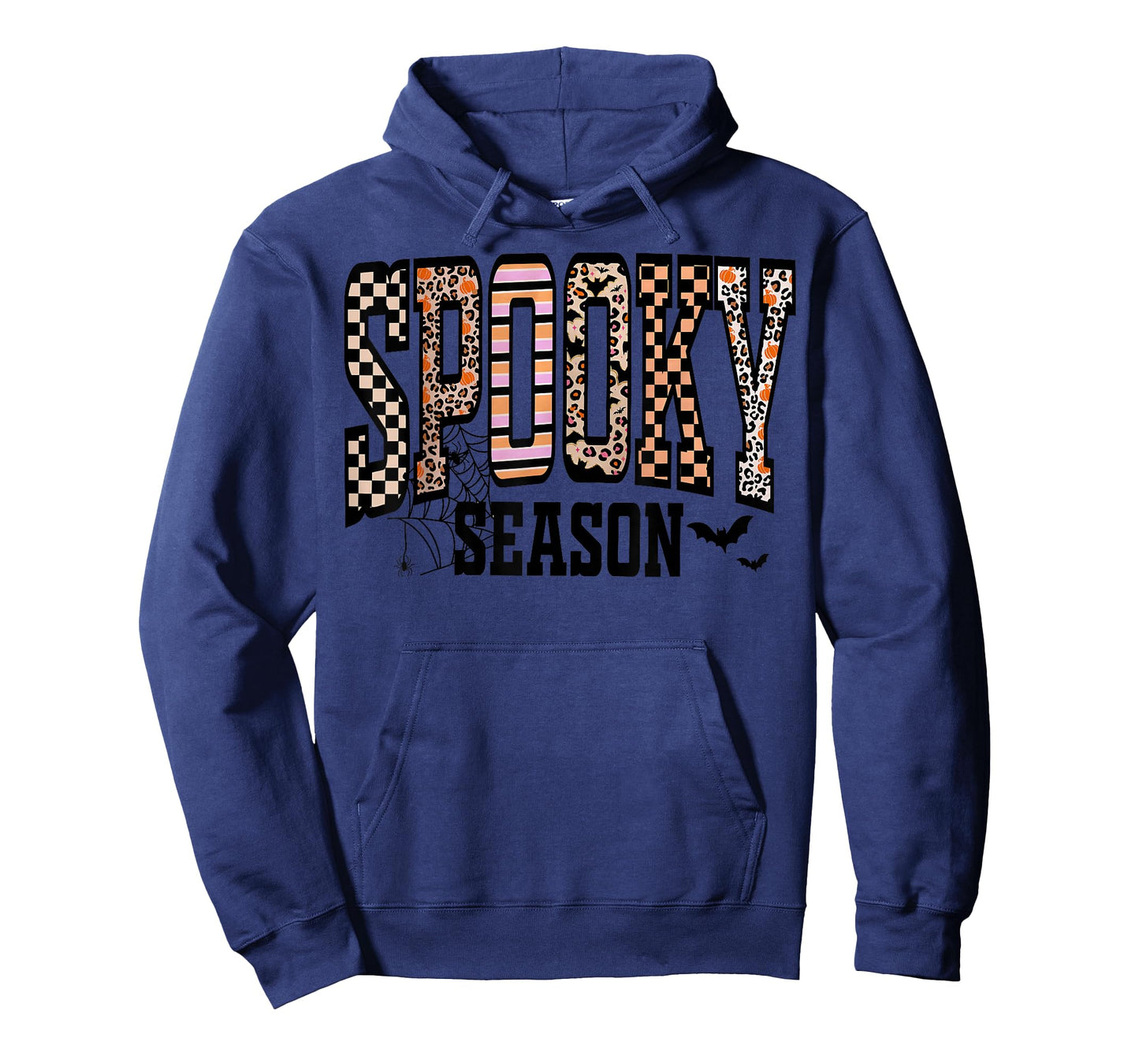 Spooky Season Halloween Ghost Pumpkin Checkered Men Women T-Shirt