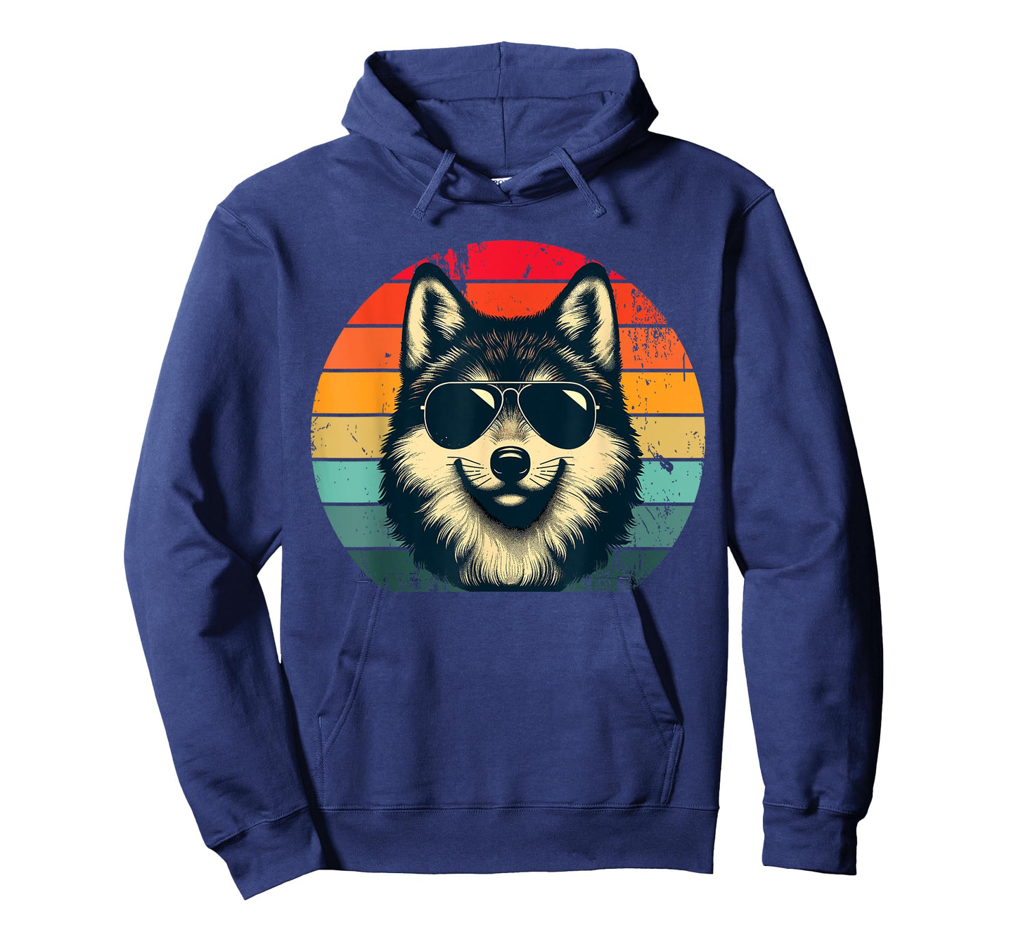 Cool Retro Wolf in Sunglasses 70s 80s 90s Novelty Funny Wolf T-Shirt
