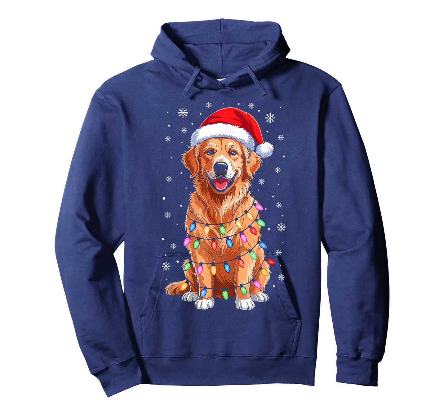 Golden Retriever Christmas Lights Santa Xmas Family Matching T-Shirt