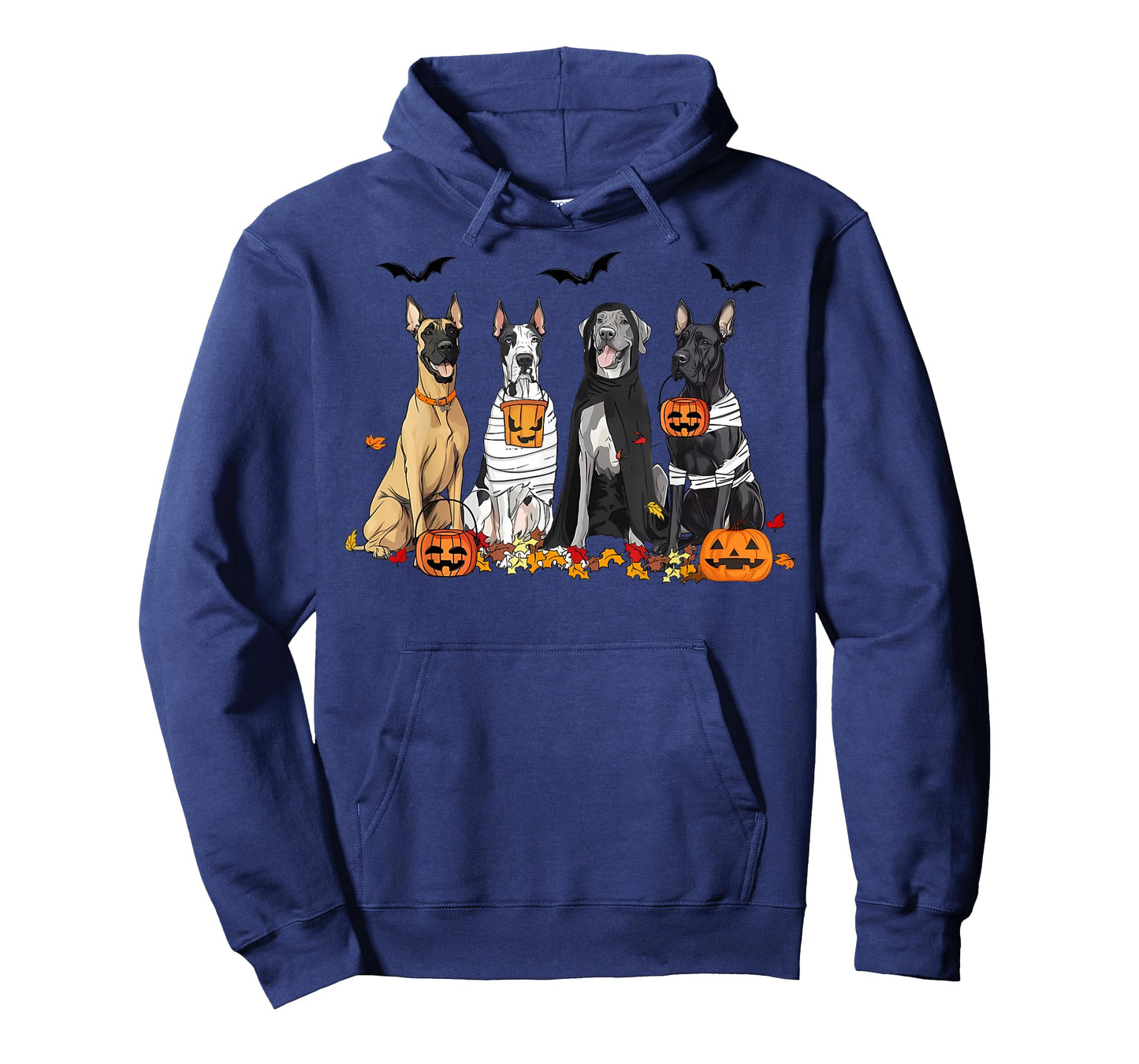 Cute Great Dane Dogs Ghost Witch Mummy Halloween Pumpkins T-Shirt