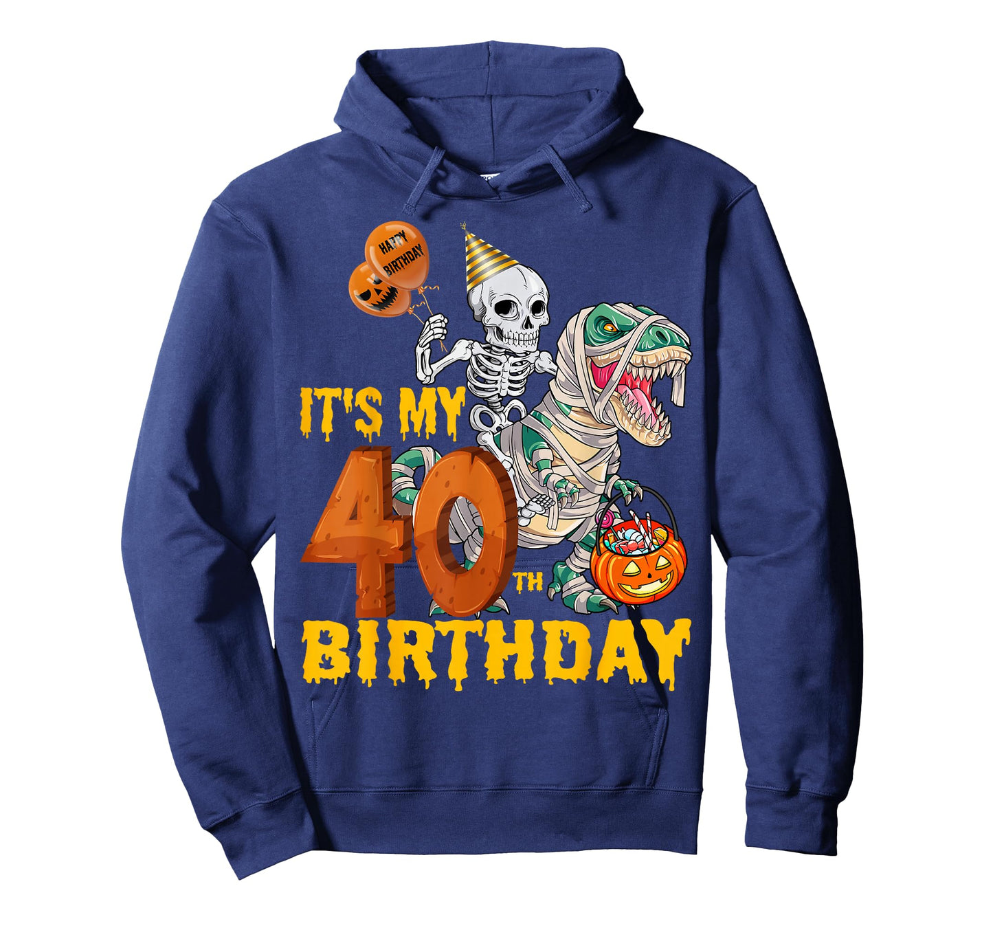 Skeleton Riding Mummy Dinosaur T rex Funny 40th Birthday Tee T-Shirt