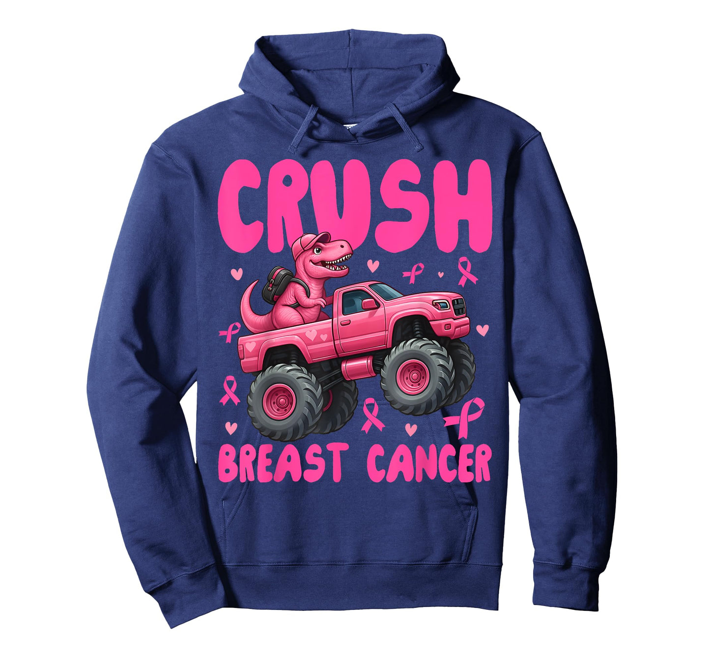 Crush Breast Cancer Awareness Monster Truck Toddler Boy Kids T-Shirt