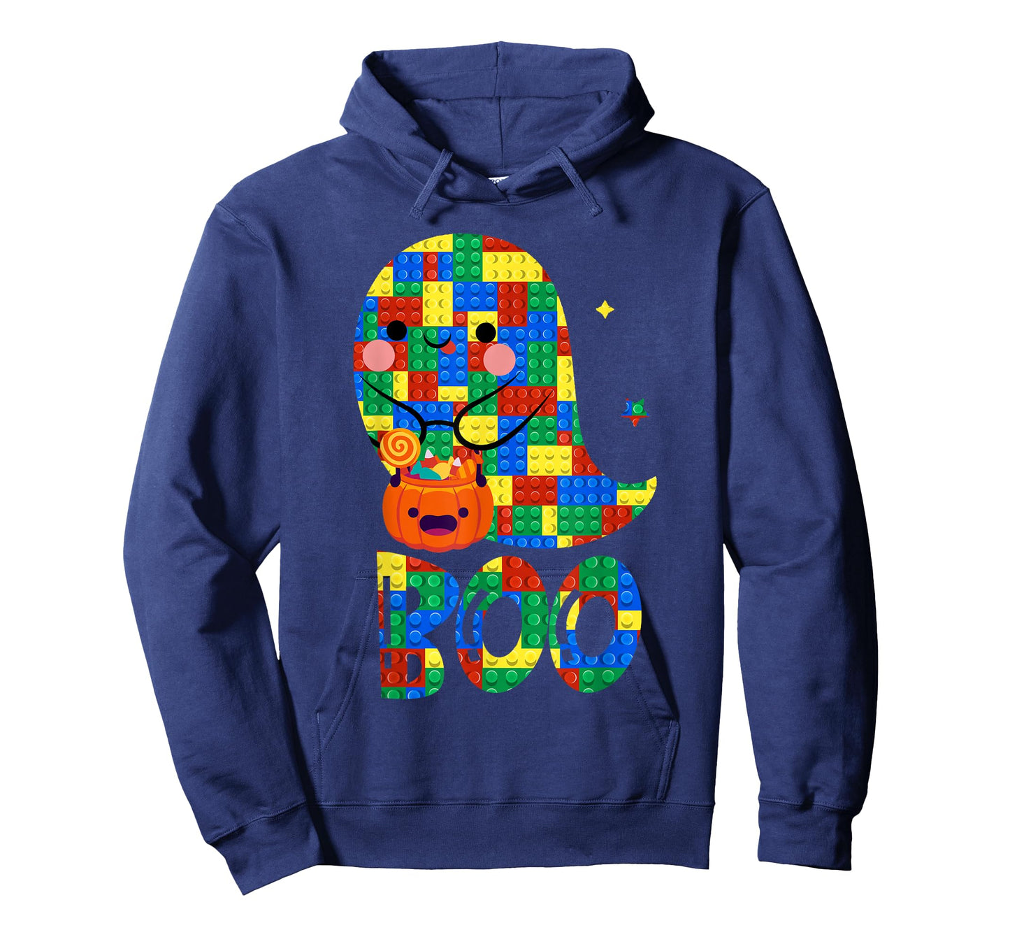 Building Blocks Ghost Boo Master Builder Halloween Costume T-Shirt