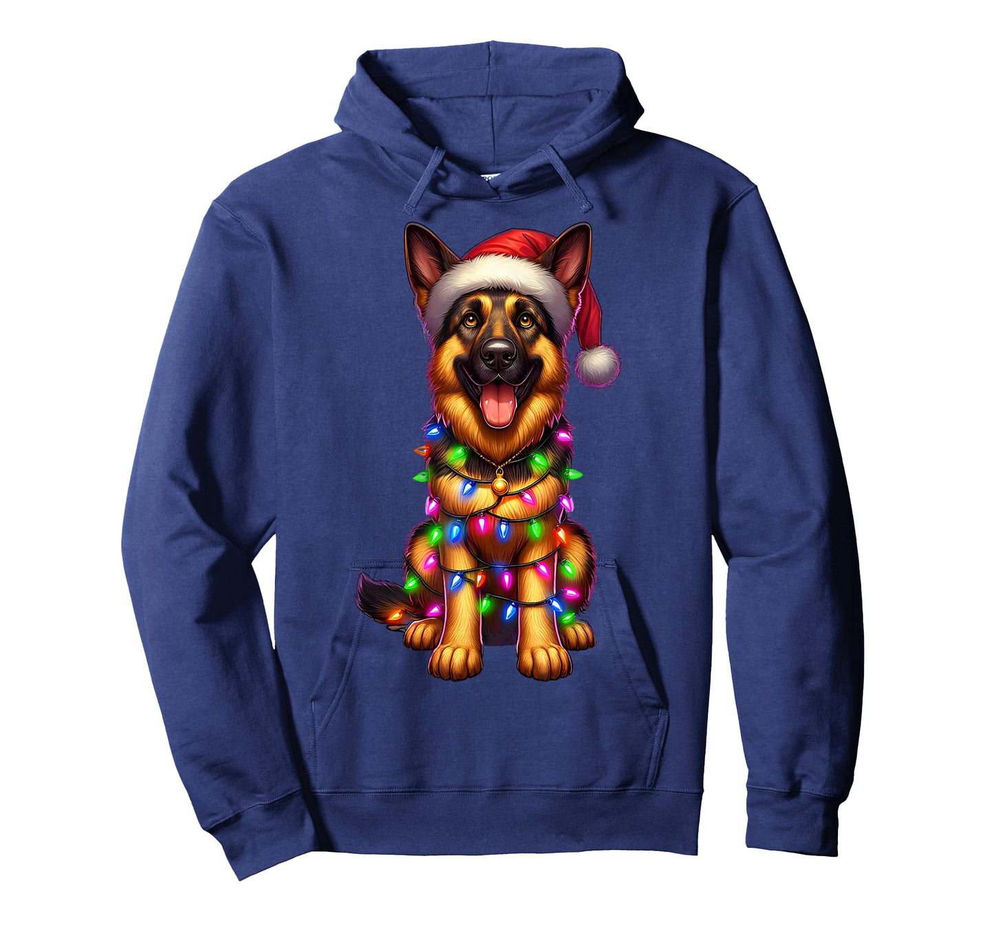 German Shepherd Christmas Tree Lights Xmas Pajama Dog Lover T-Shirt