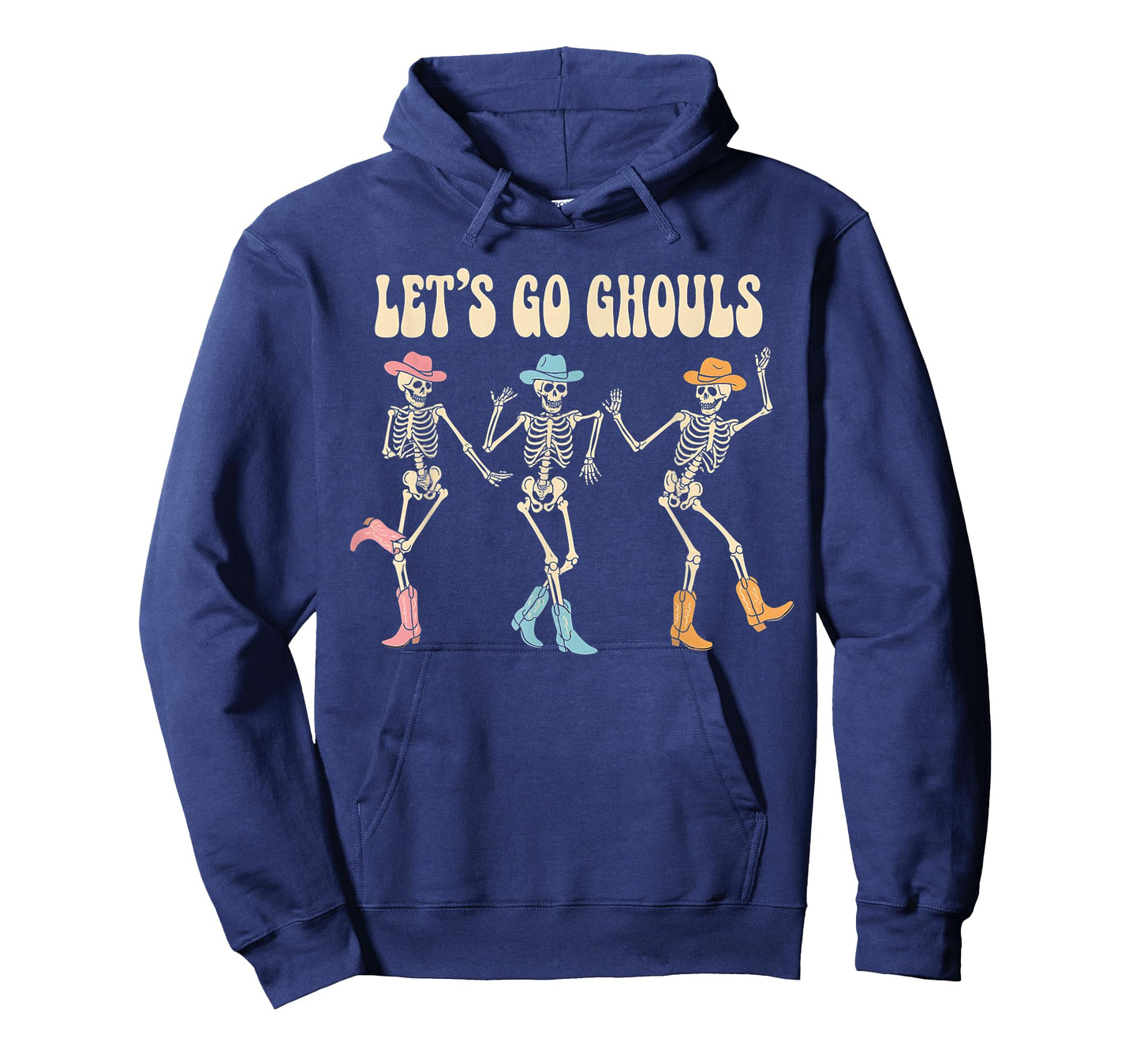 Let's Go Ghouls Women Halloween Dancing Skeleton Ghost T-Shirt