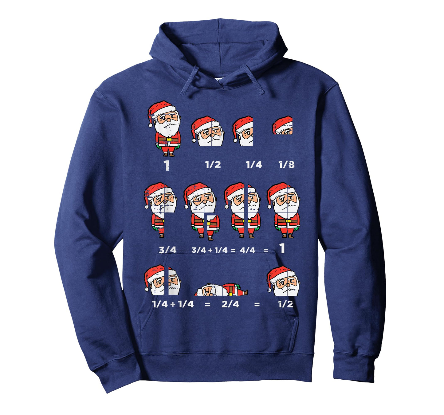 Christmas Santa Fraction Funny Xmas Math Teacher Men Women T-Shirt