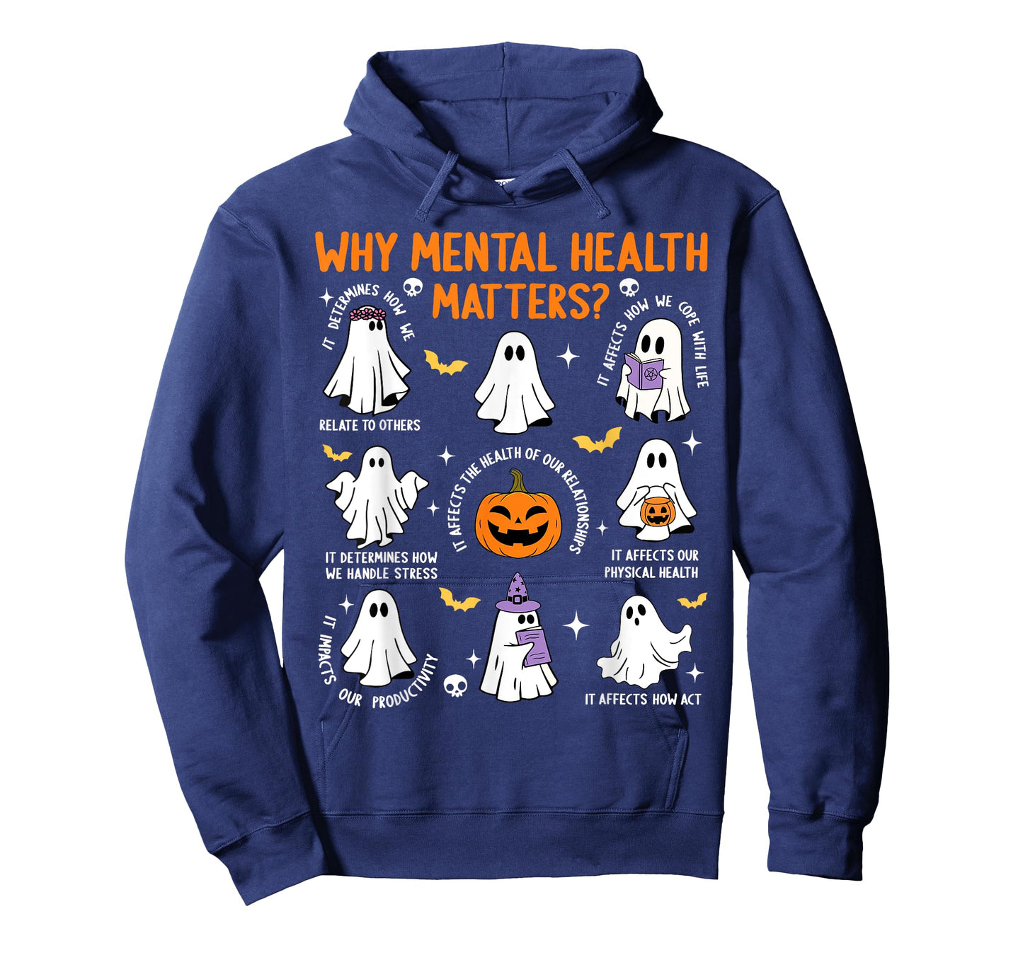 Why Mental Health Matters Halloween Ghost Boo Therapist Cute T-Shirt