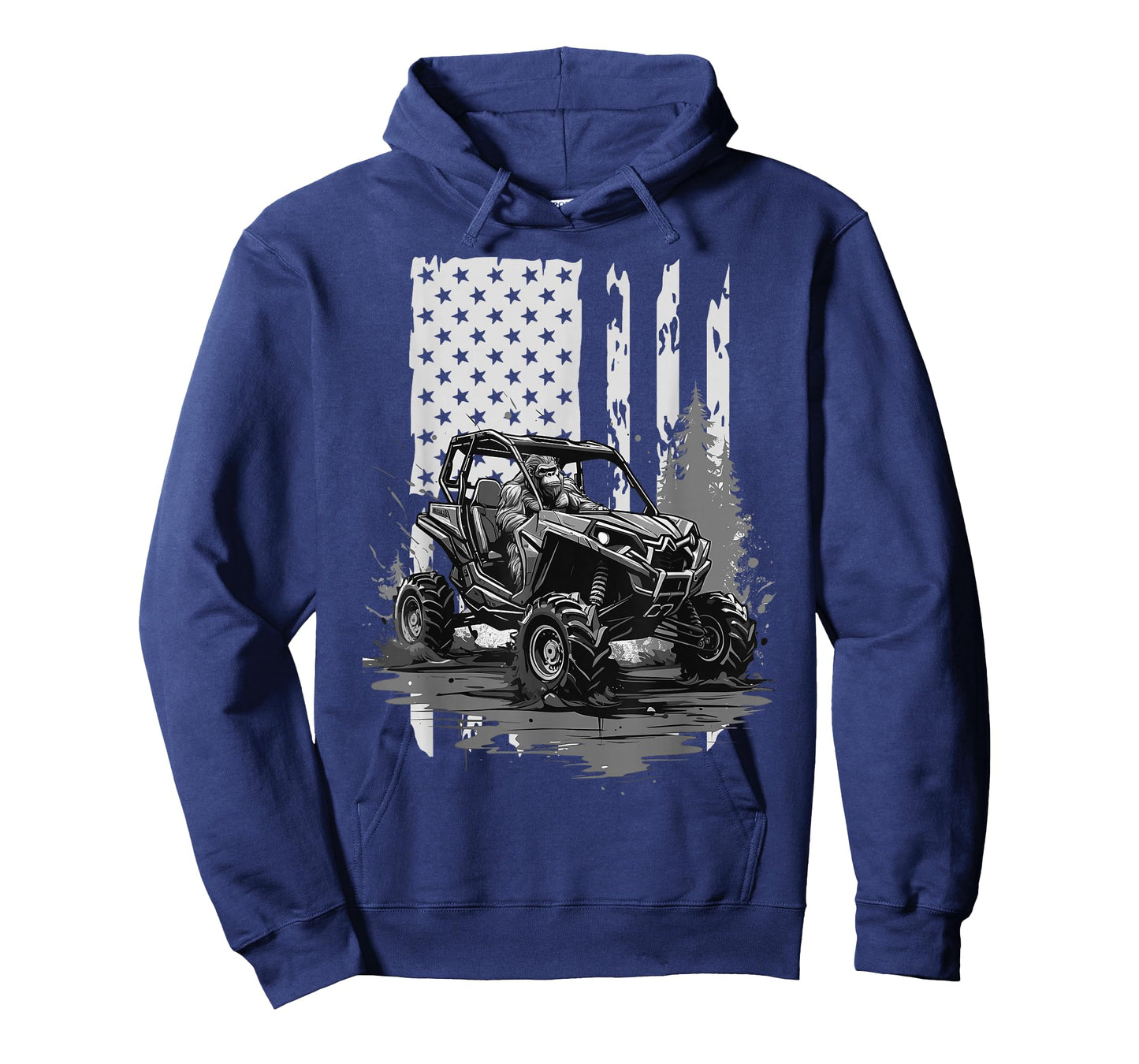 Funny patriotic Bigfoot riding a side by side UTV, Offroad T-Shirt