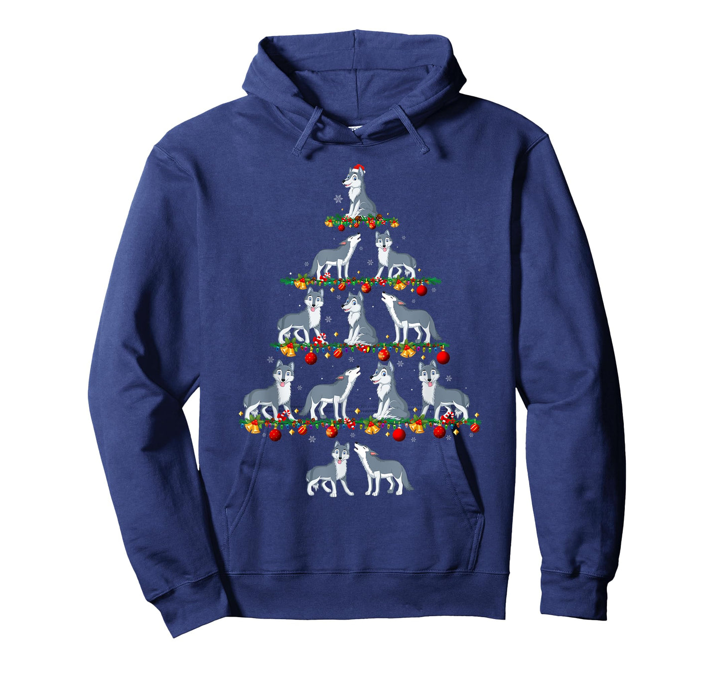 Family Pajama Sets Christmas Matching Wolf Xmas Tree T-Shirt
