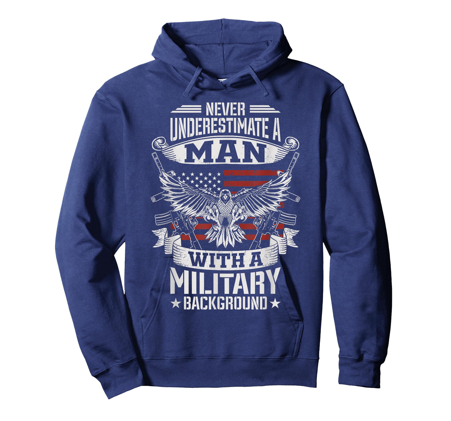 Never Underestimate A Man with A Military Background Veteran T-Shirt