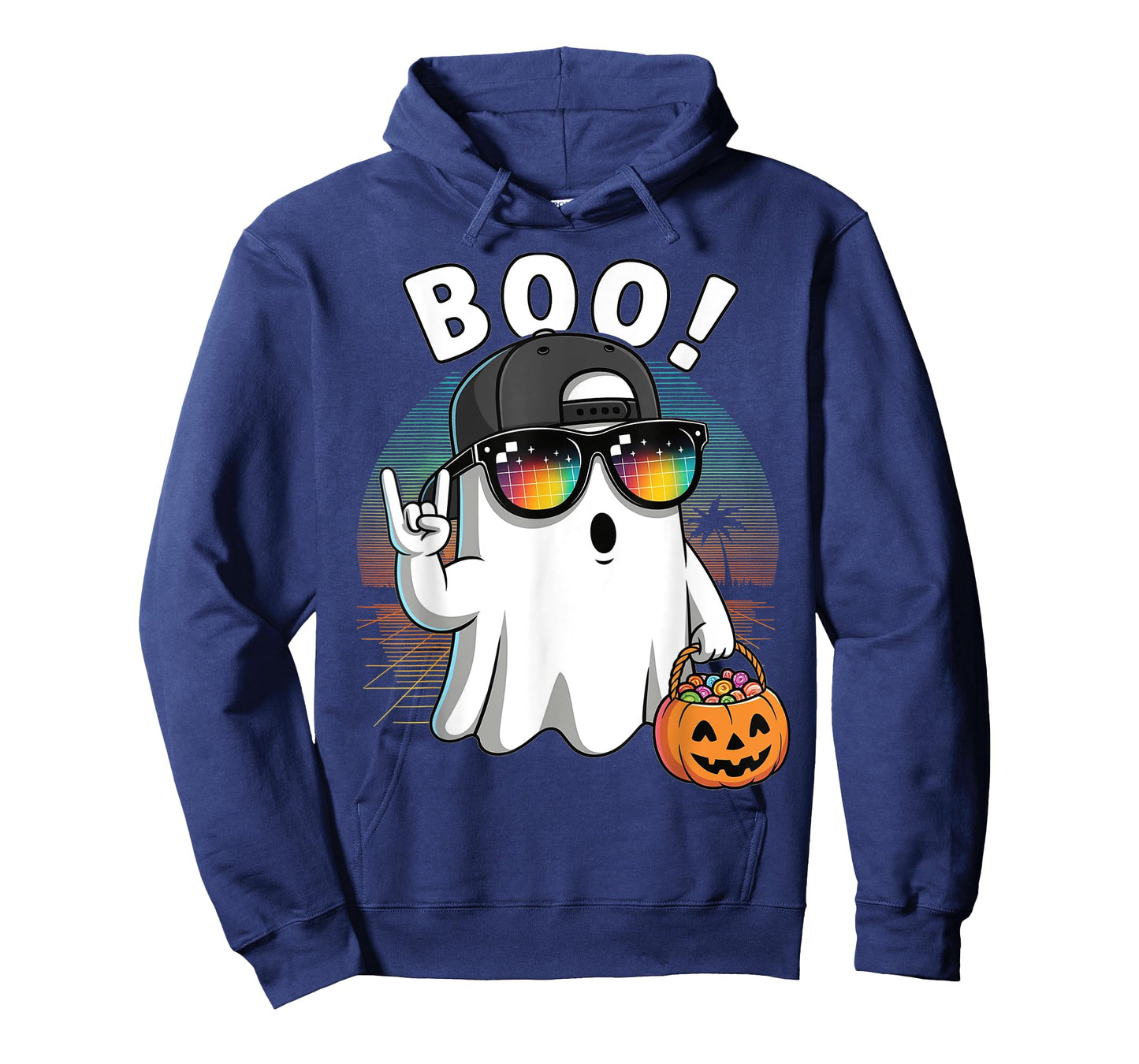 Funny Rock Ghost Retro Halloween Pumpkin Boo T-Shirt