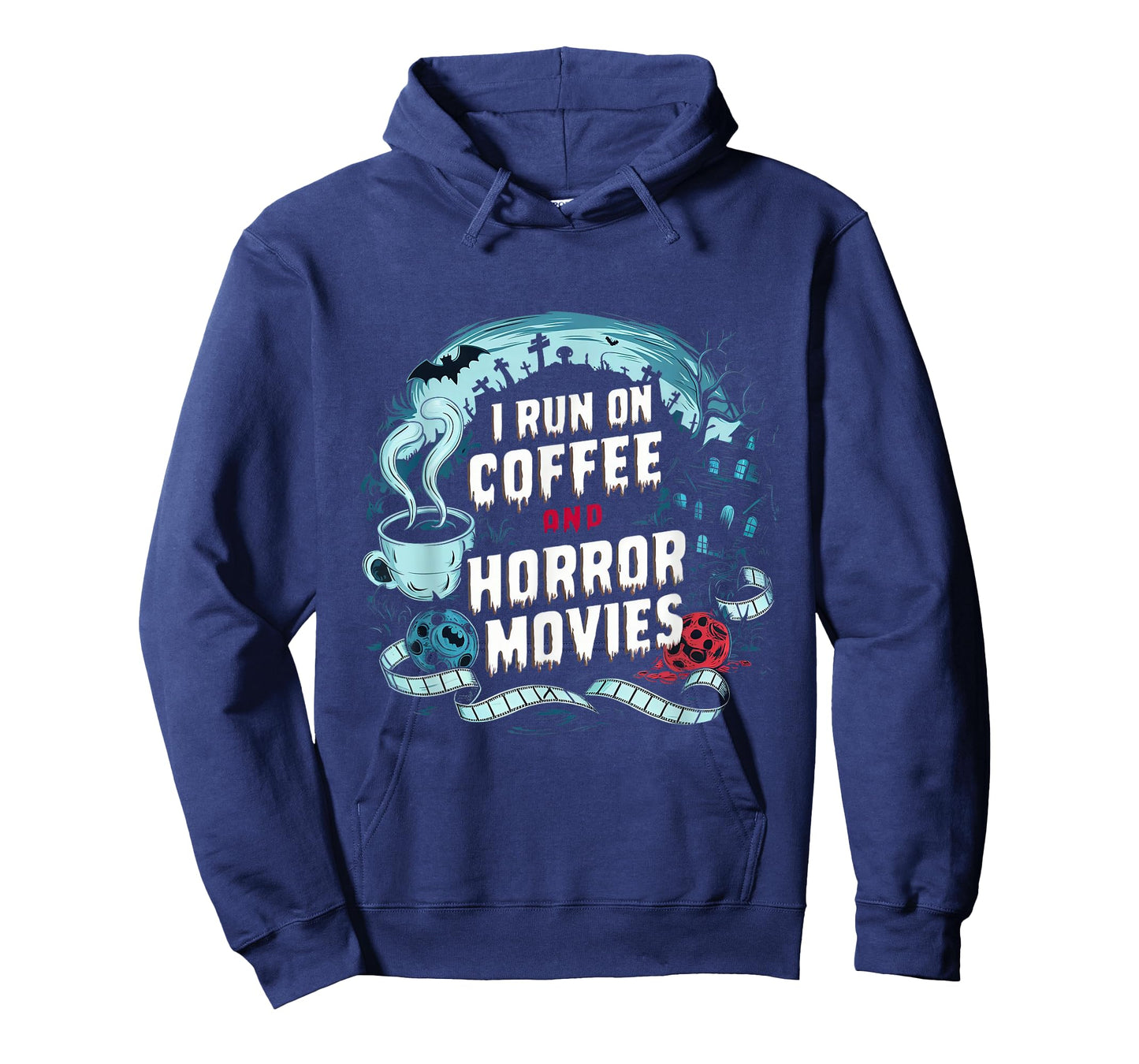 I Run on Coffee and Horror Movies Caffeine Addict Halloween T-Shirt