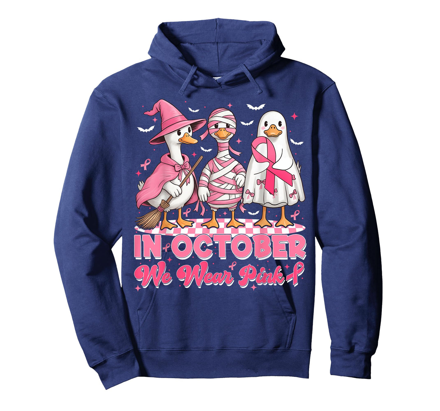 October We Wear Pink Goose Boo Ghost Breast Cancer Men Women T-Shirt