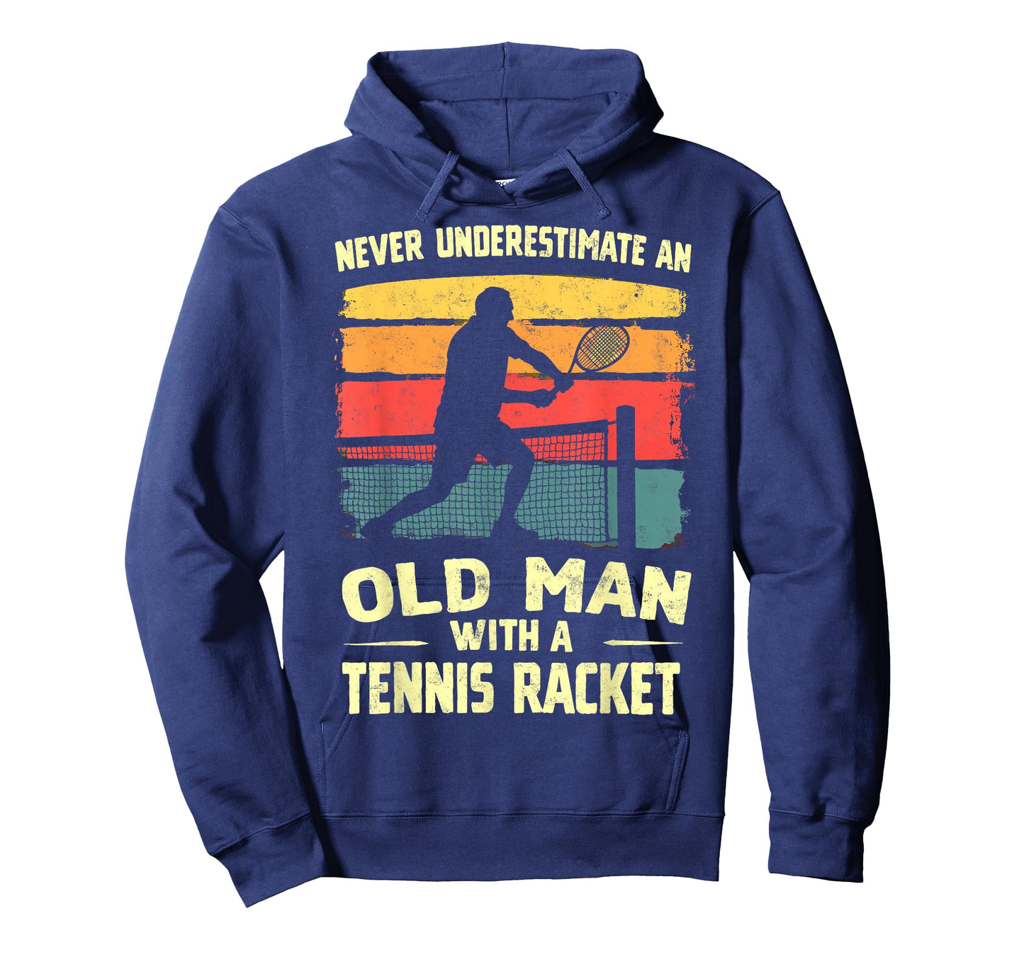 Vintage Never Underestimate an Old Man with a Tennis Racket T-Shirt
