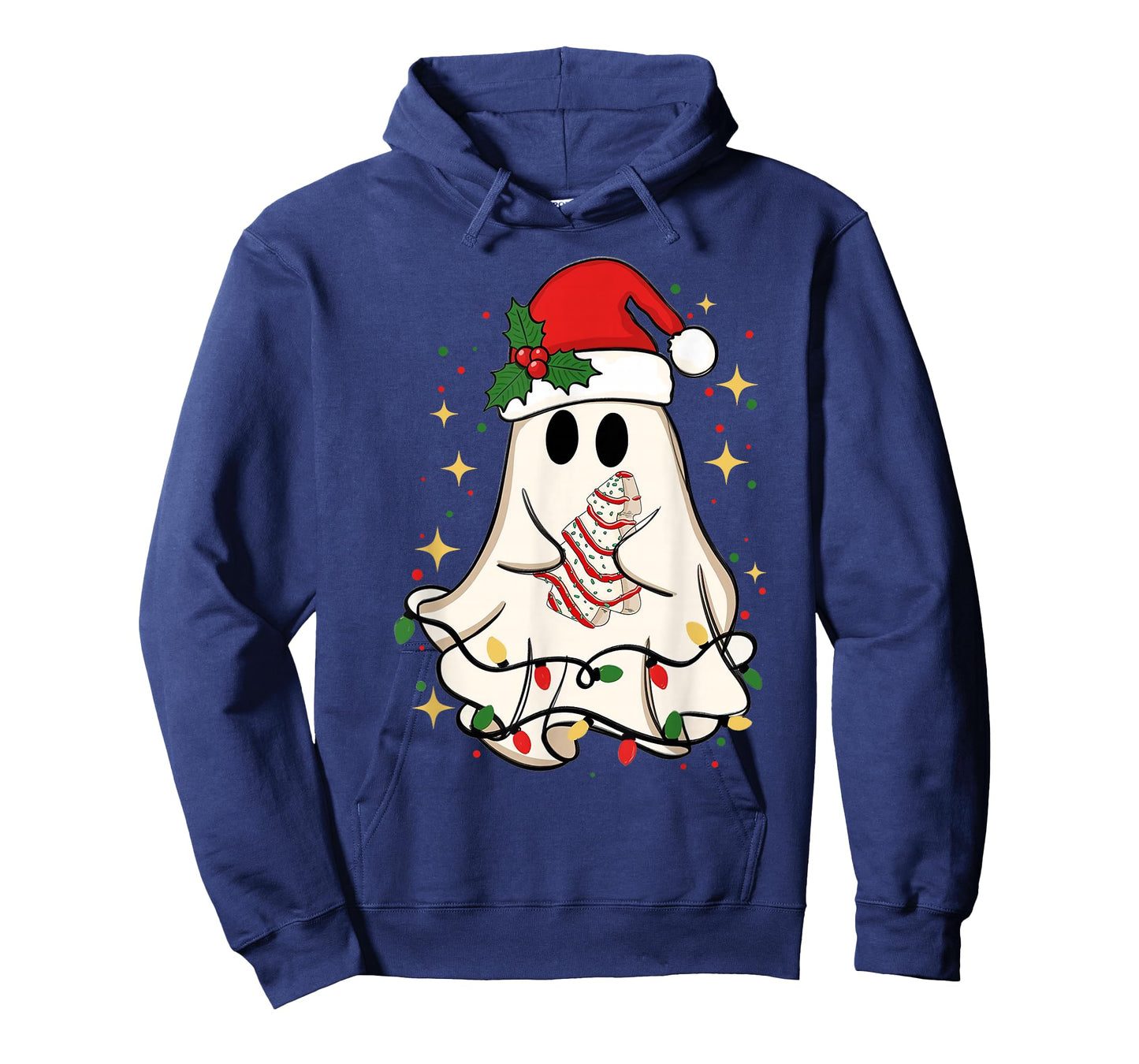 Ghost Christmas Tree Santa Spooky Spirit with Santa Hat T-Shirt