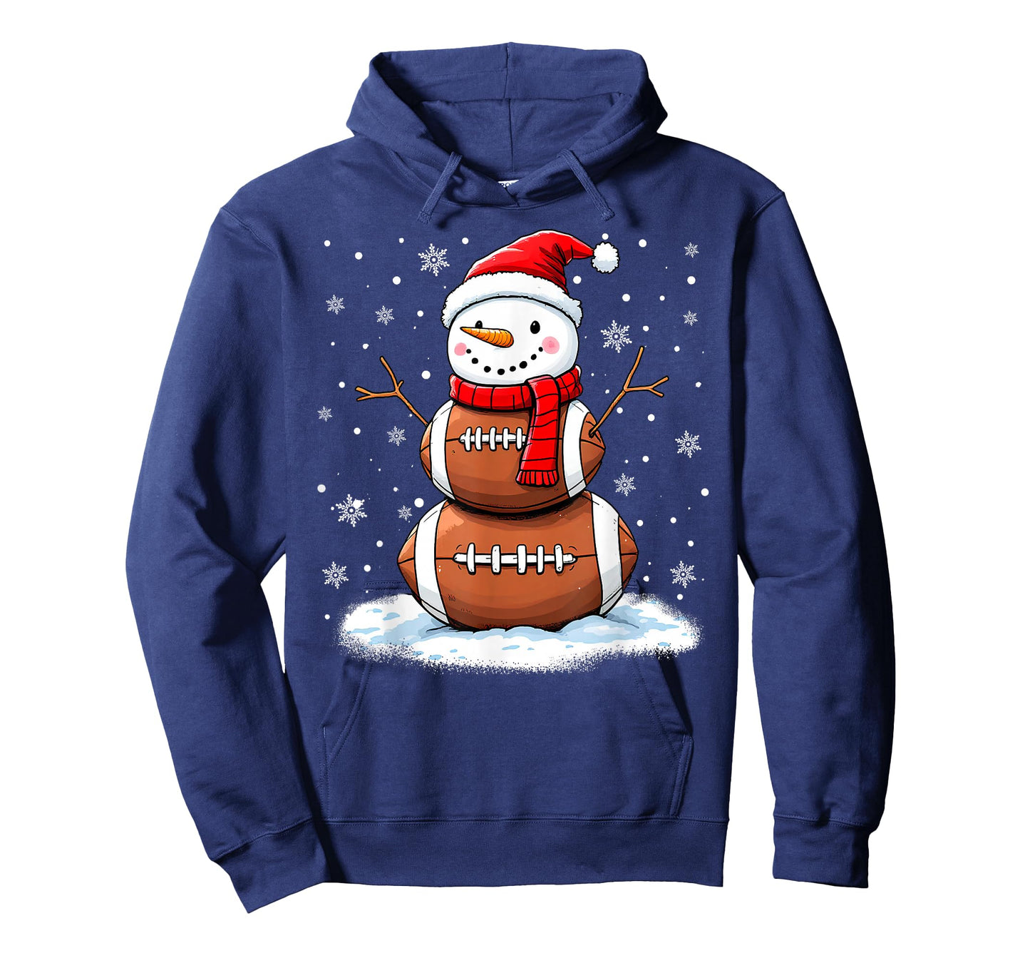 Christmas American Football Snowman Xmas Sport Men Boys Kids T-Shirt