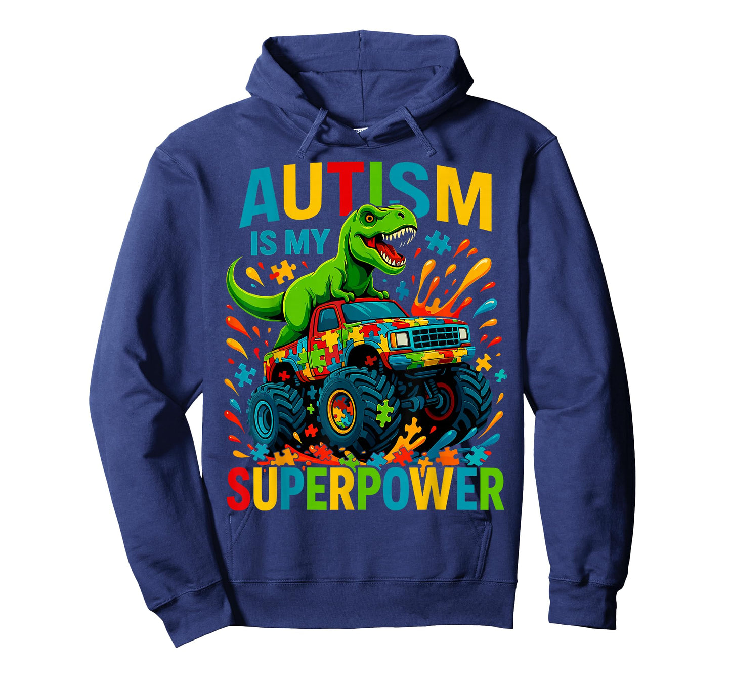 Autism Is My Superpower Dinosaur Monster Truck T-Shirt