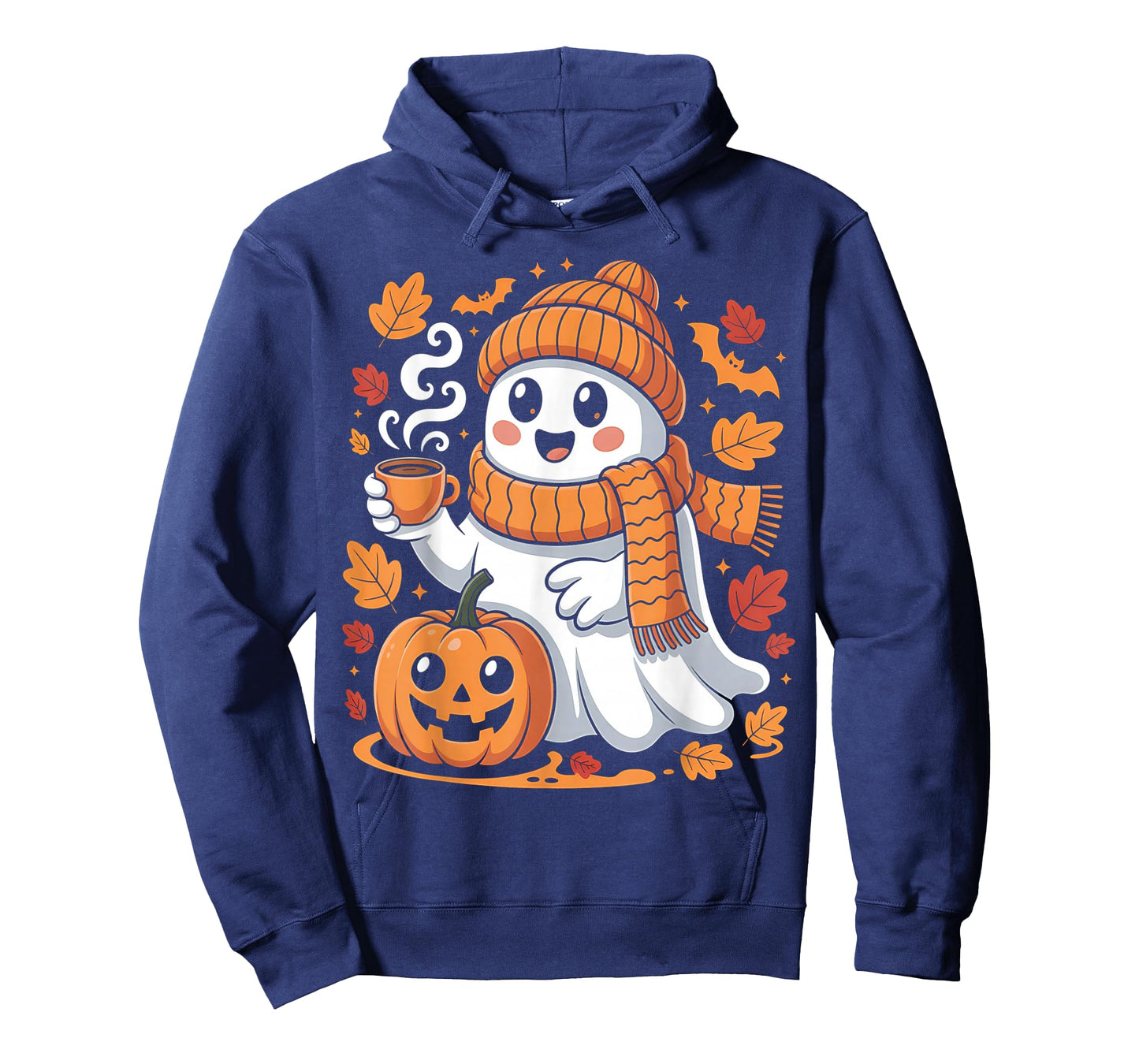 Cute Ghost Drinking Coffee Halloween Ghost Ice Coffee Womens T-Shirt