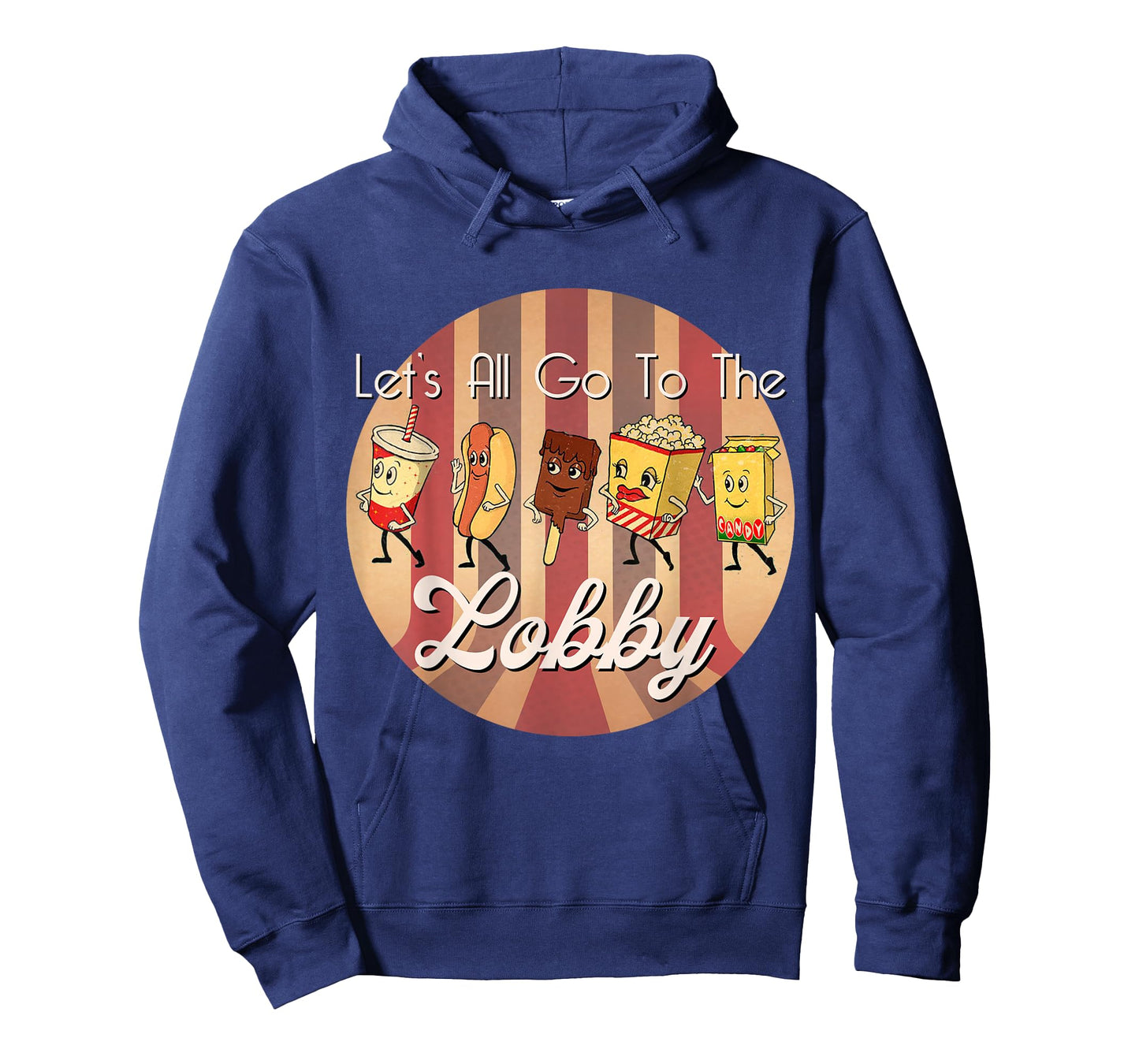 LET'S ALL GO TO THE LOBBY Cute Retro Movie Theatre T-Shirt