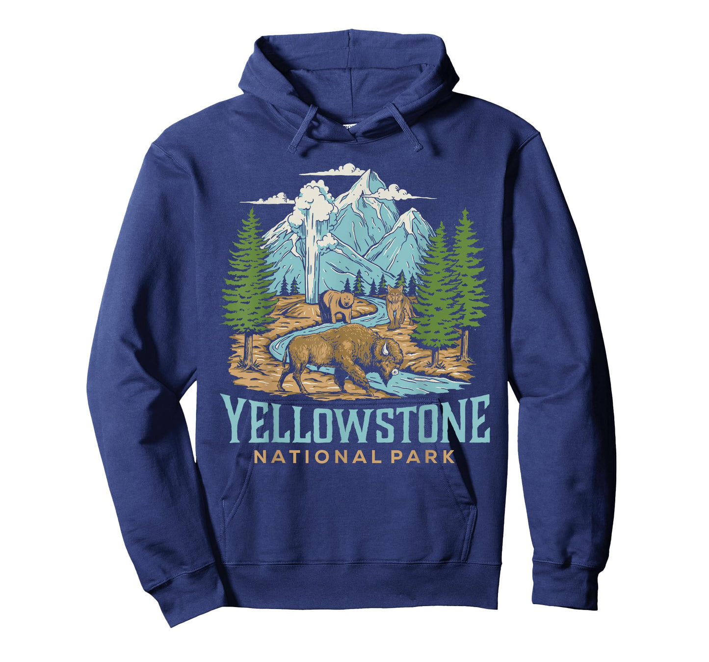 Yellowstone US National Park Wolf Bison Bear Vintage Gift T-Shirt