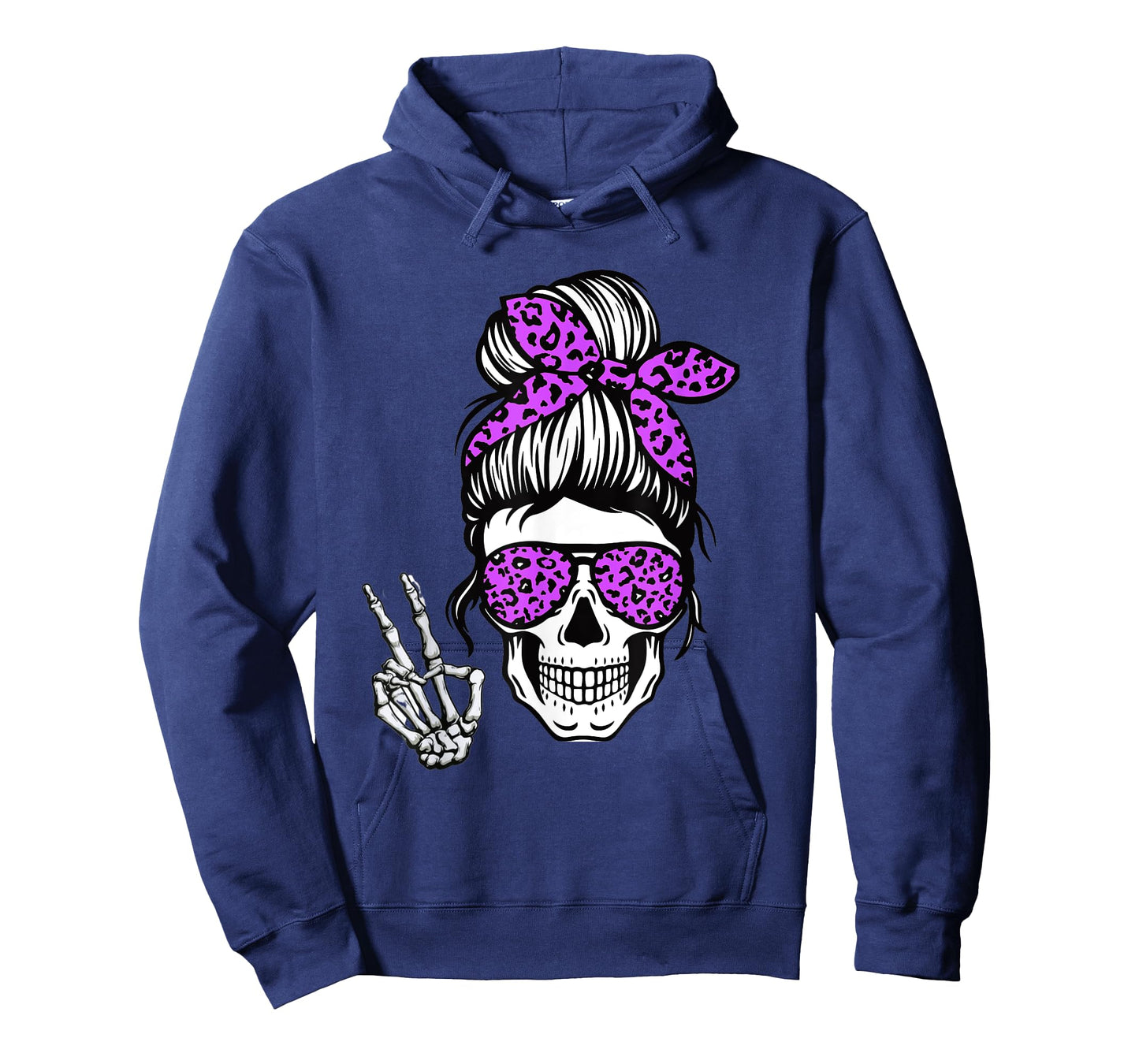 Boho Skeleton Messy Bun Bandana Halloween Apparel For Mom T-Shirt