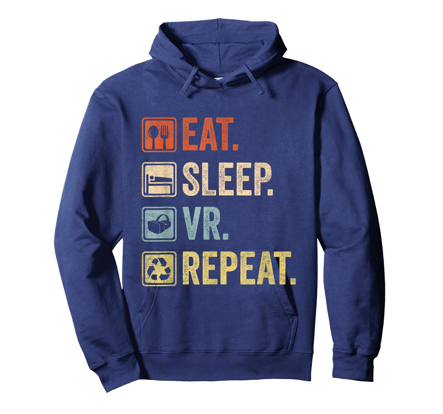 Eat Sleep VR Repeat Vintage Gamer Gaming Virtual Reality T-Shirt
