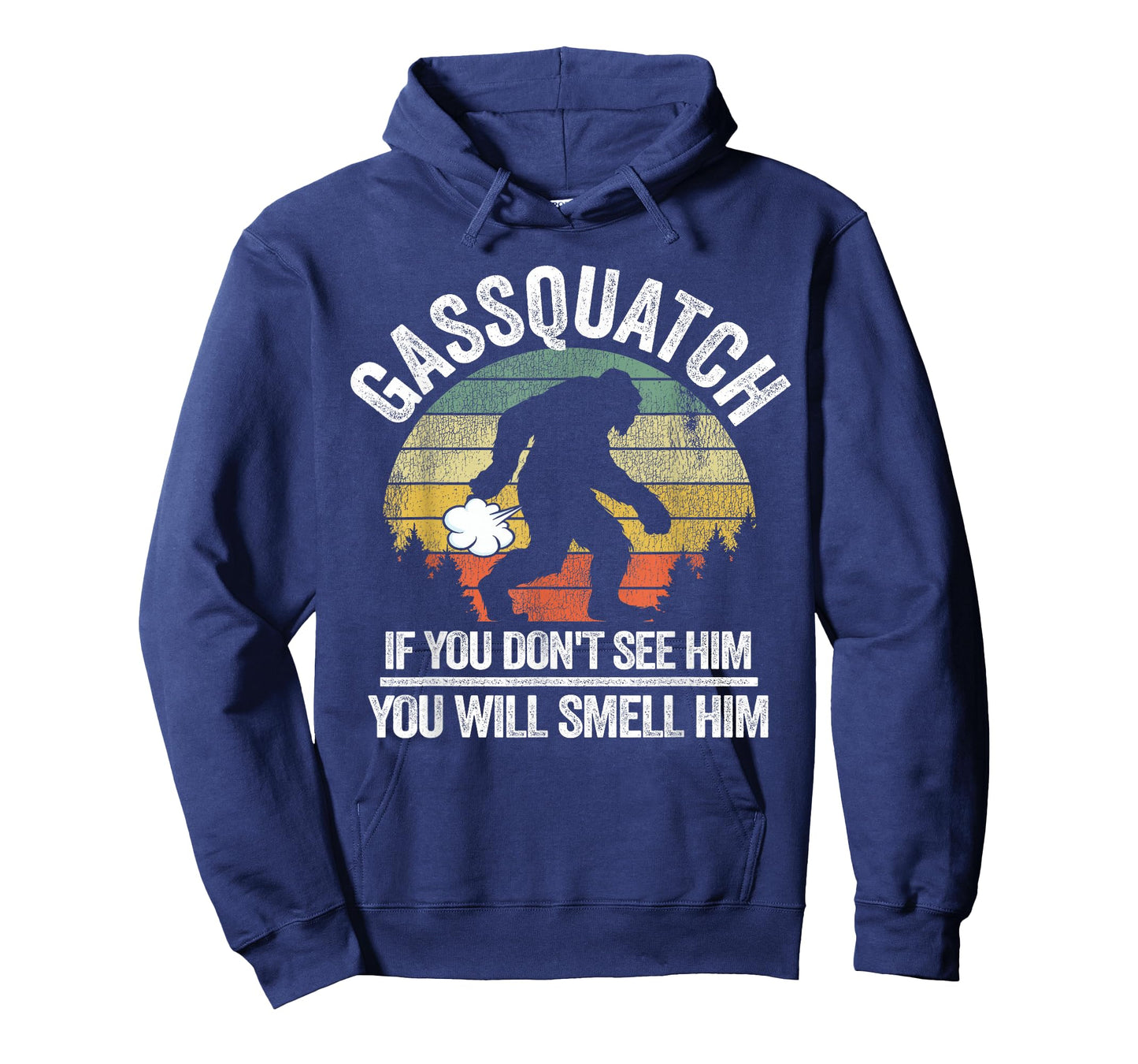 Vintage Sasquatch Believer & Retro Bigfoot Gifts Gassquatch Bigfoot Farting Outdoor Fart Funny Sasquatch T-Shirt