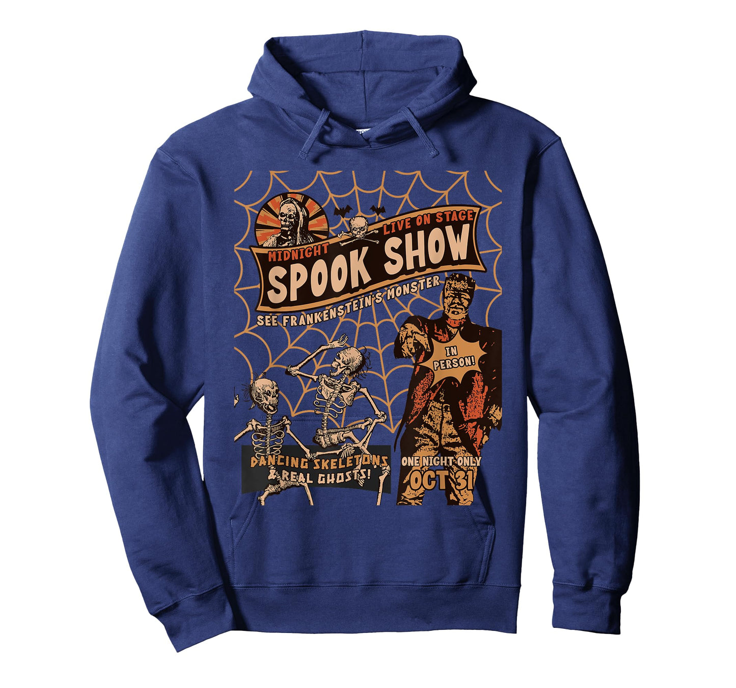Retro Halloween Skeleton Horror Monster Midnight Spook Night T-Shirt