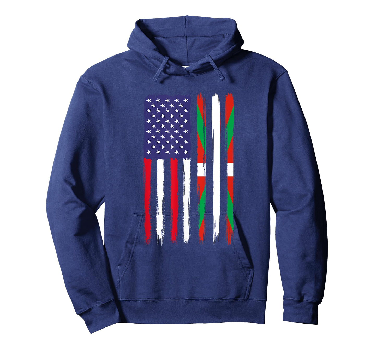Basque Roots Half American Flag Patriotic Basque Women Girls Kids Men T-Shirt