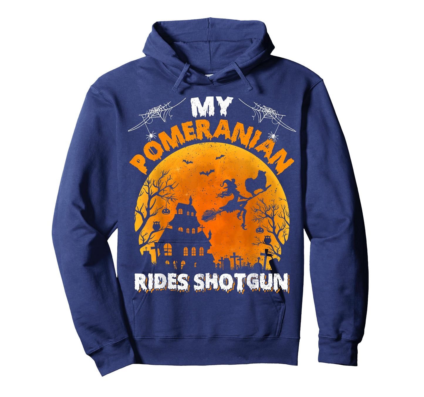 My Pomeranian Ride Shotgun Funny Pomeranian Dog Halloween Men Women Kids T-Shirt