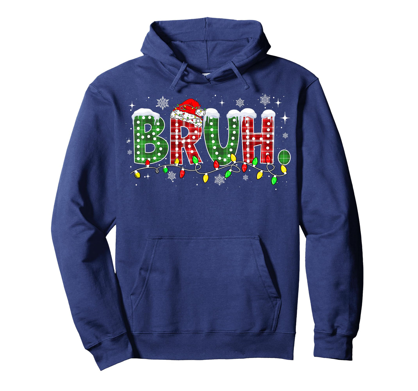 Funny Bruh Christmas Pajamas Plaid Teens Boys Kids Xmas T-Shirt