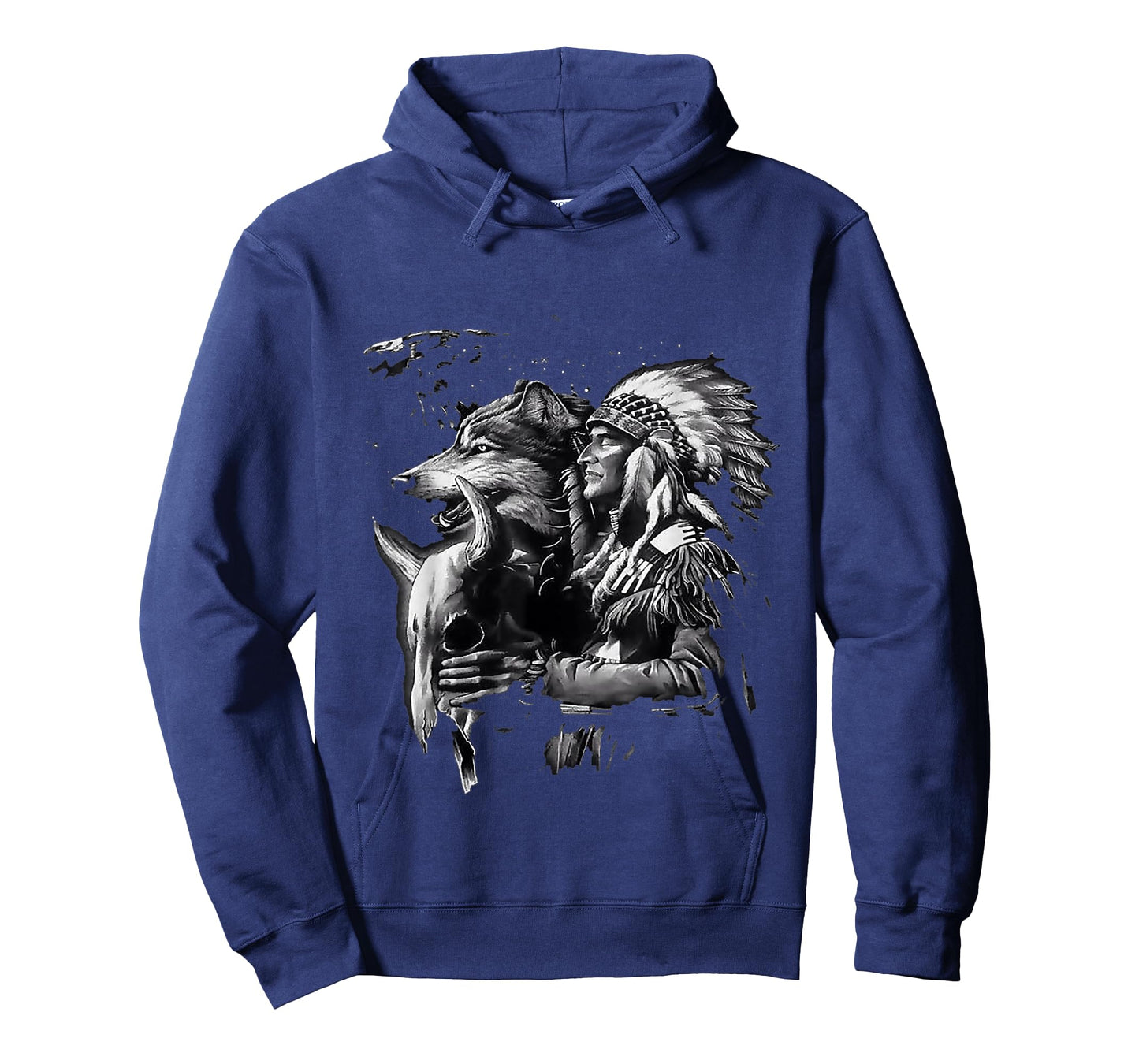 Wolf with native American Indians T-Shirt