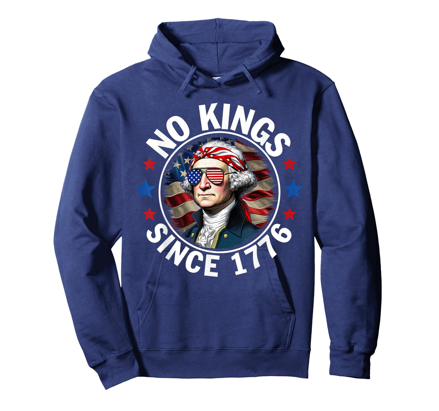 No Kings in America Since 1776 Distressed USA Flag Vintage T-Shirt