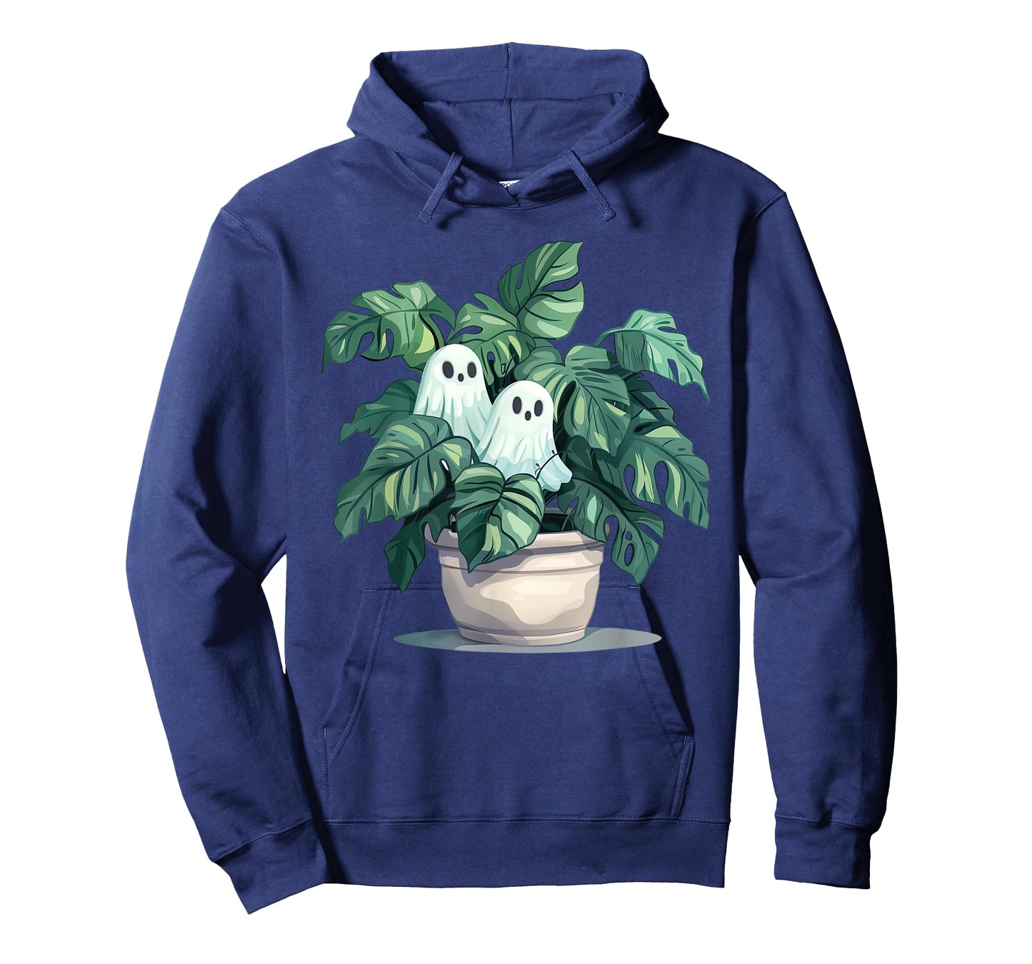 Cute Ghost With Tropical Monstera House Plant Love Gardening T-Shirt