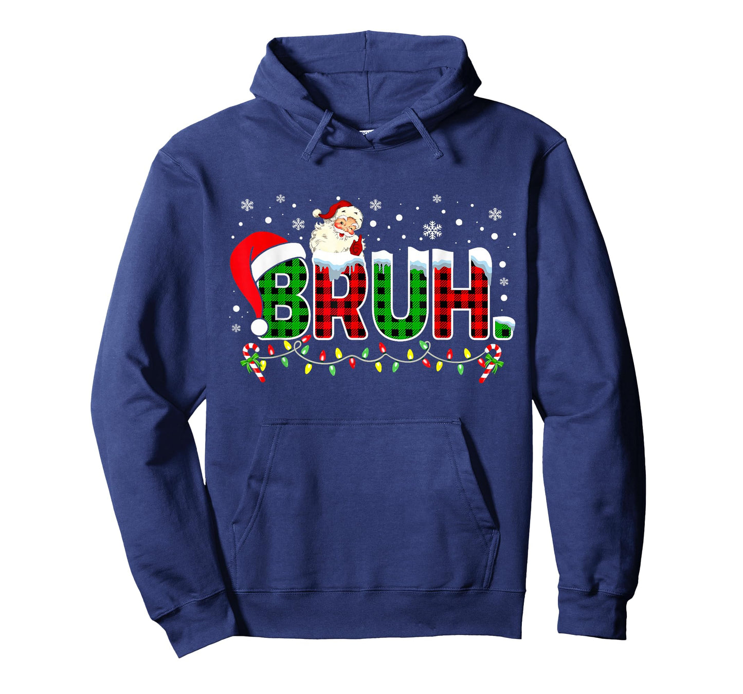 Bruh Funny Christmas Red Green Plaid Teens Boys Xmas Pajamas T-Shirt