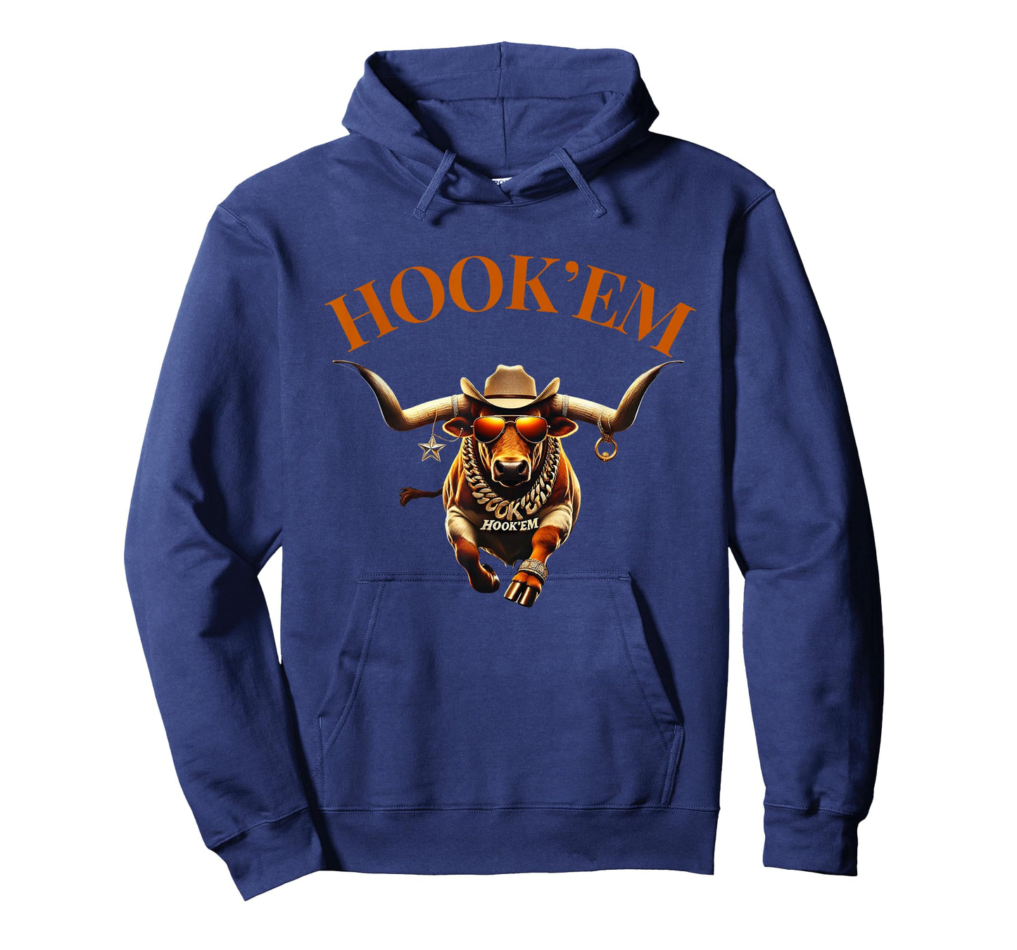 Hook'em Bull with Cowboy hat and Glasses T-Shirt