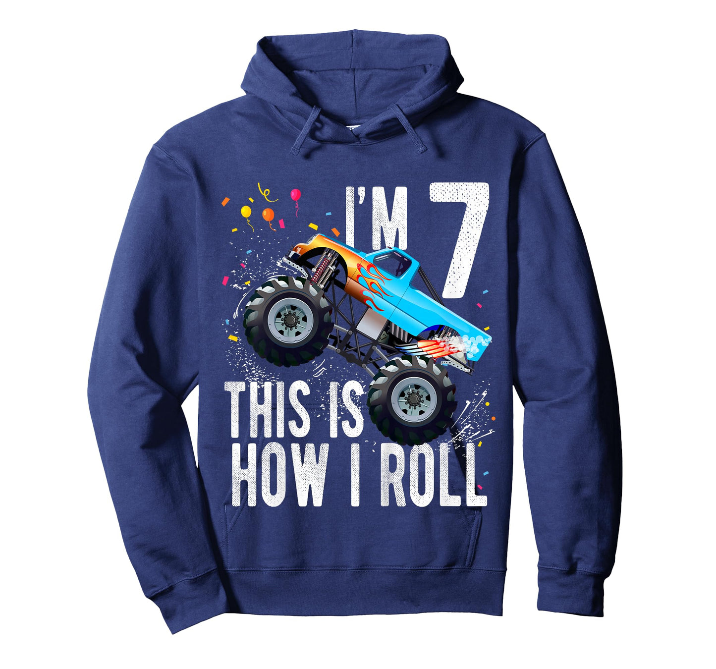 Kids 7 Year Old Shirt 7th Birthday Boy Monster Truck Car T-Shirt