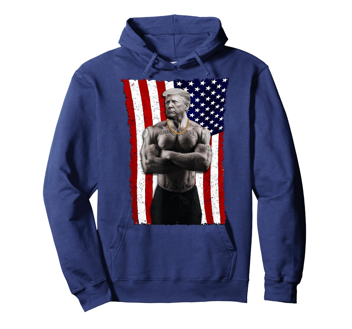 Gangster Pro Donald Trump Tattoo Republican American Flag v4 T-Shirt