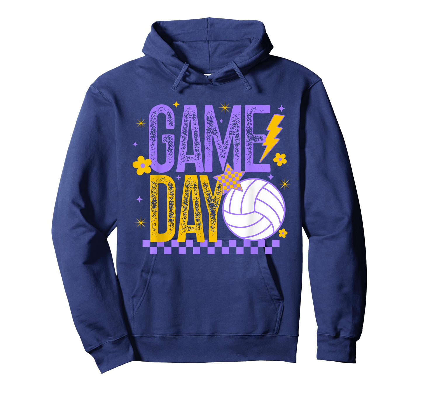 Volleyball Game Day Retro Girls Volleyball Mom Purple & Gold T-Shirt