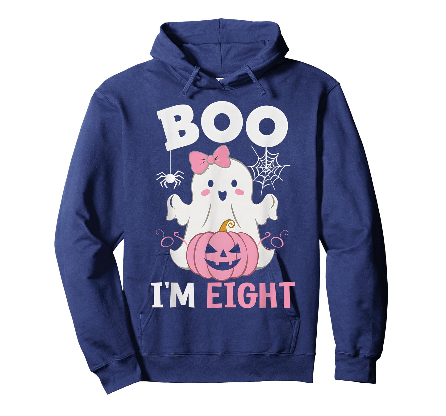 Ghost Boo I'm Eight Year 8th Birthday Girls Halloween Groovy T-Shirt