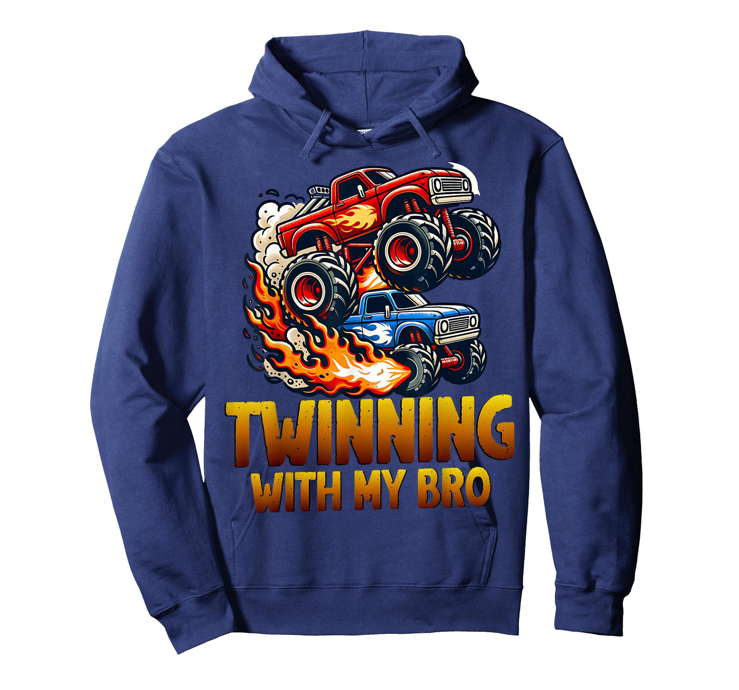 Twinning With My Bro Monster Trucks Twin Boys Matching Kids T-Shirt