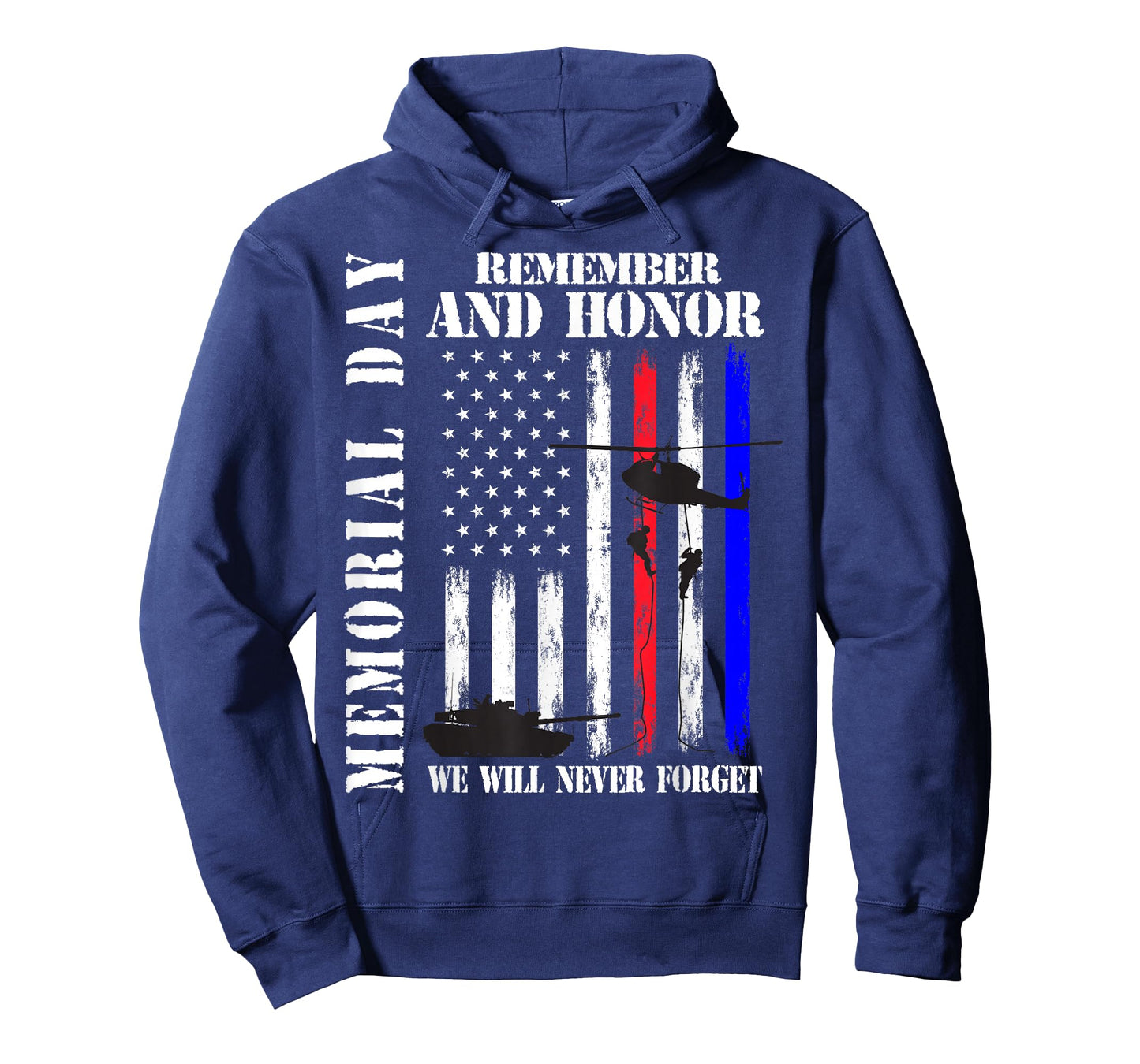 Memorial Day Remember Honor Never Forget Veteran USA Flag T-Shirt
