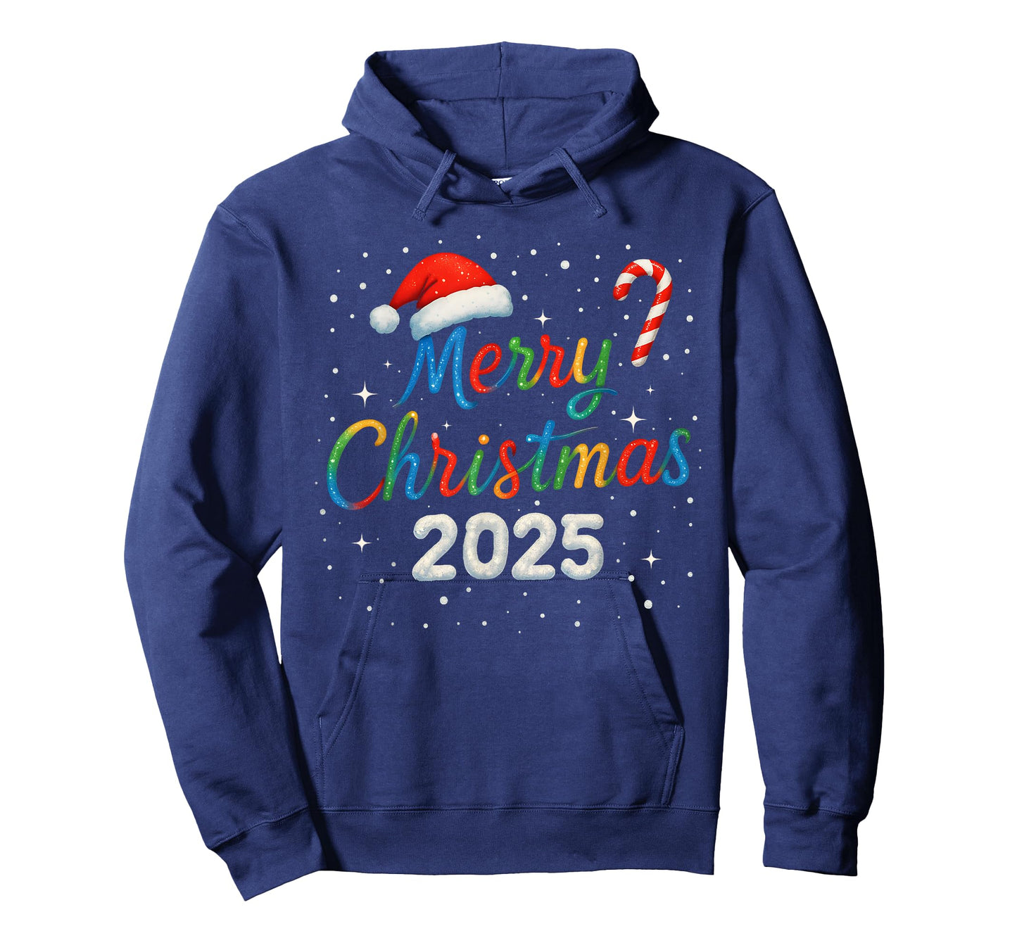 Merry Christmas 2025 Colorful Holiday Lights Family Matching T-Shirt