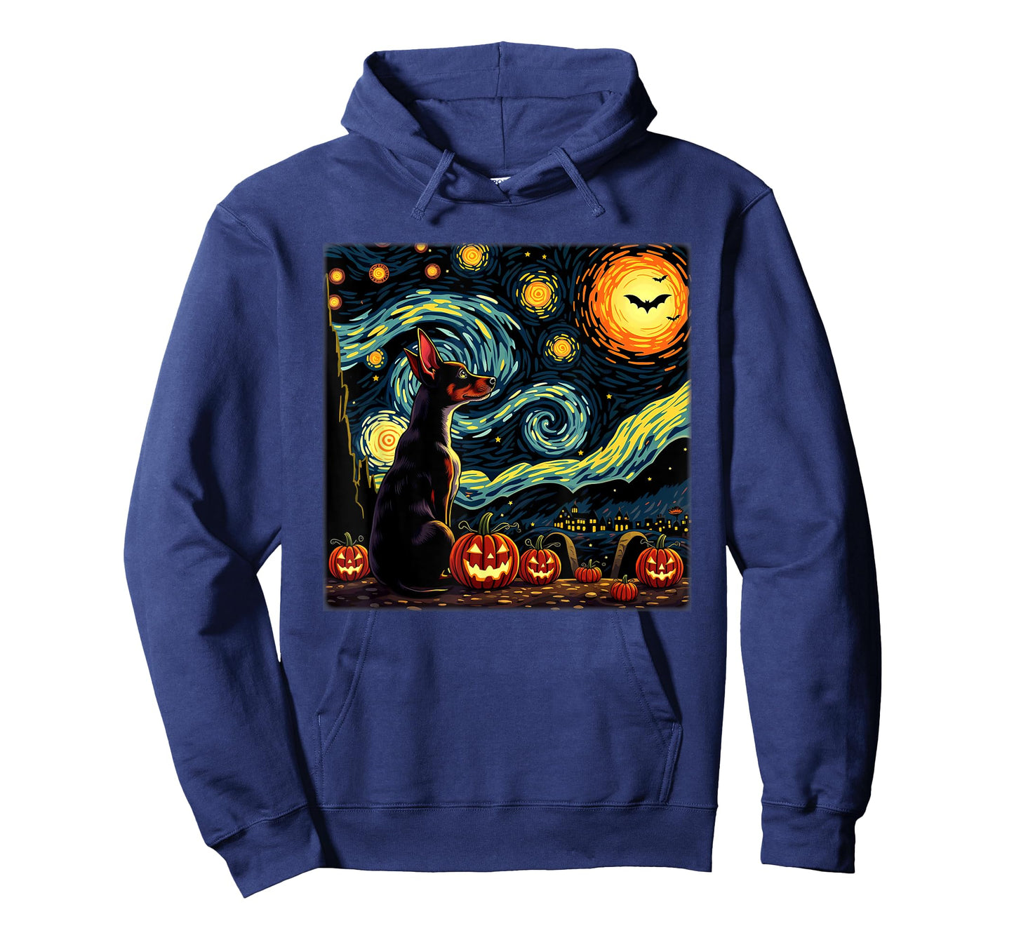 Spooky Halloween Rat Terrier Dog Starry Night T-Shirt